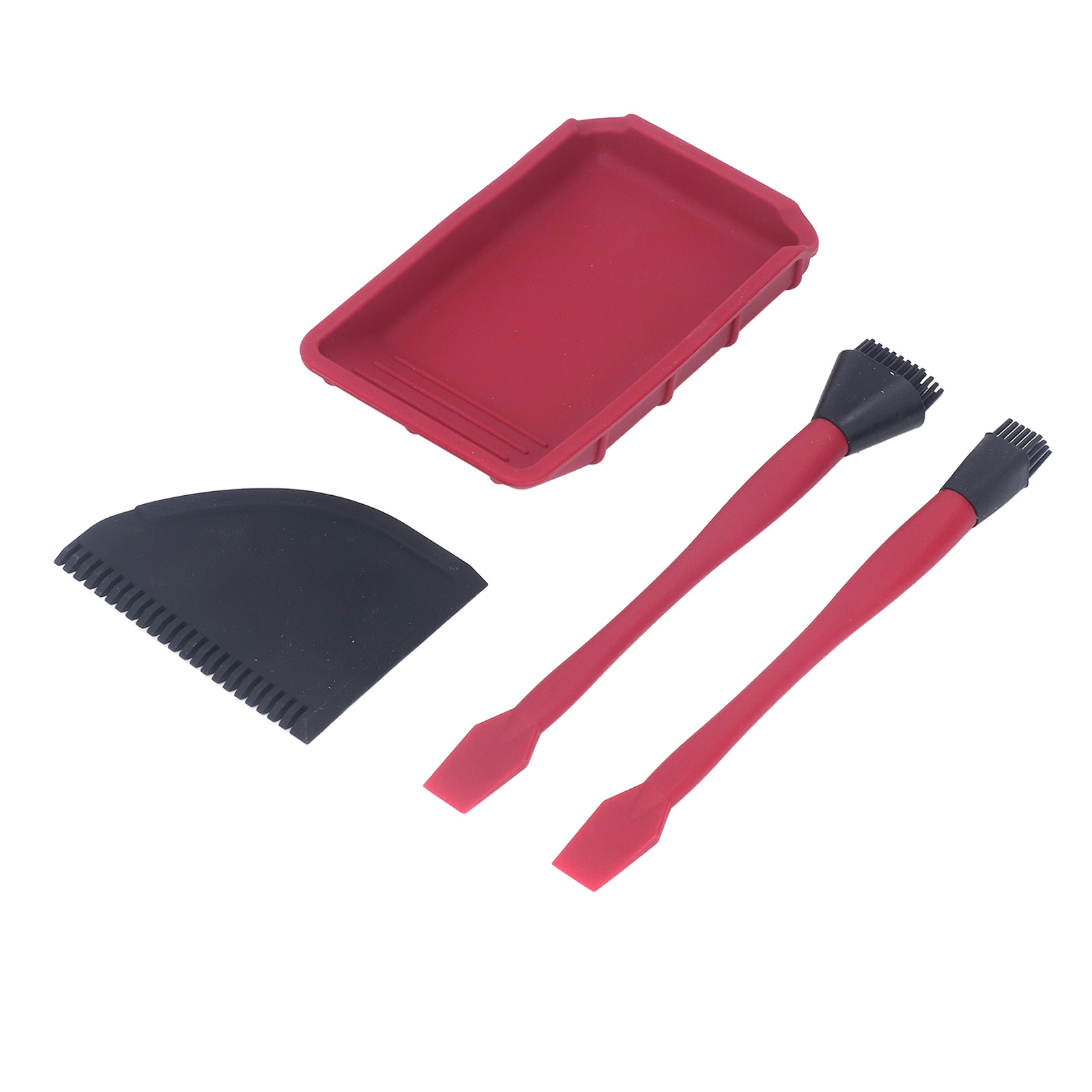 4-teiliges Silikonkleber-set Mit 2 Pinseln, 1 Kamm Und 1 Schale, Gleichmäßiger Applikator Für Holzbearbeitung Und Heimwerkerarbeiten.