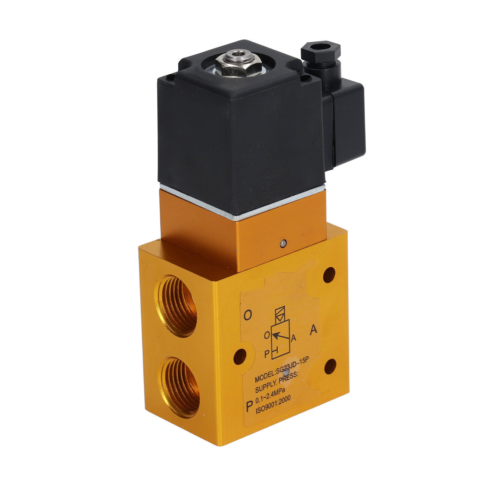 3/2-wege-magnetventil G1/2, Pneumatischer Bereich 0,1–2,4 Mpa, Interne Führung, Stromversorgung 220 V Ac, Elektrisch Betriebener Luftverteiler