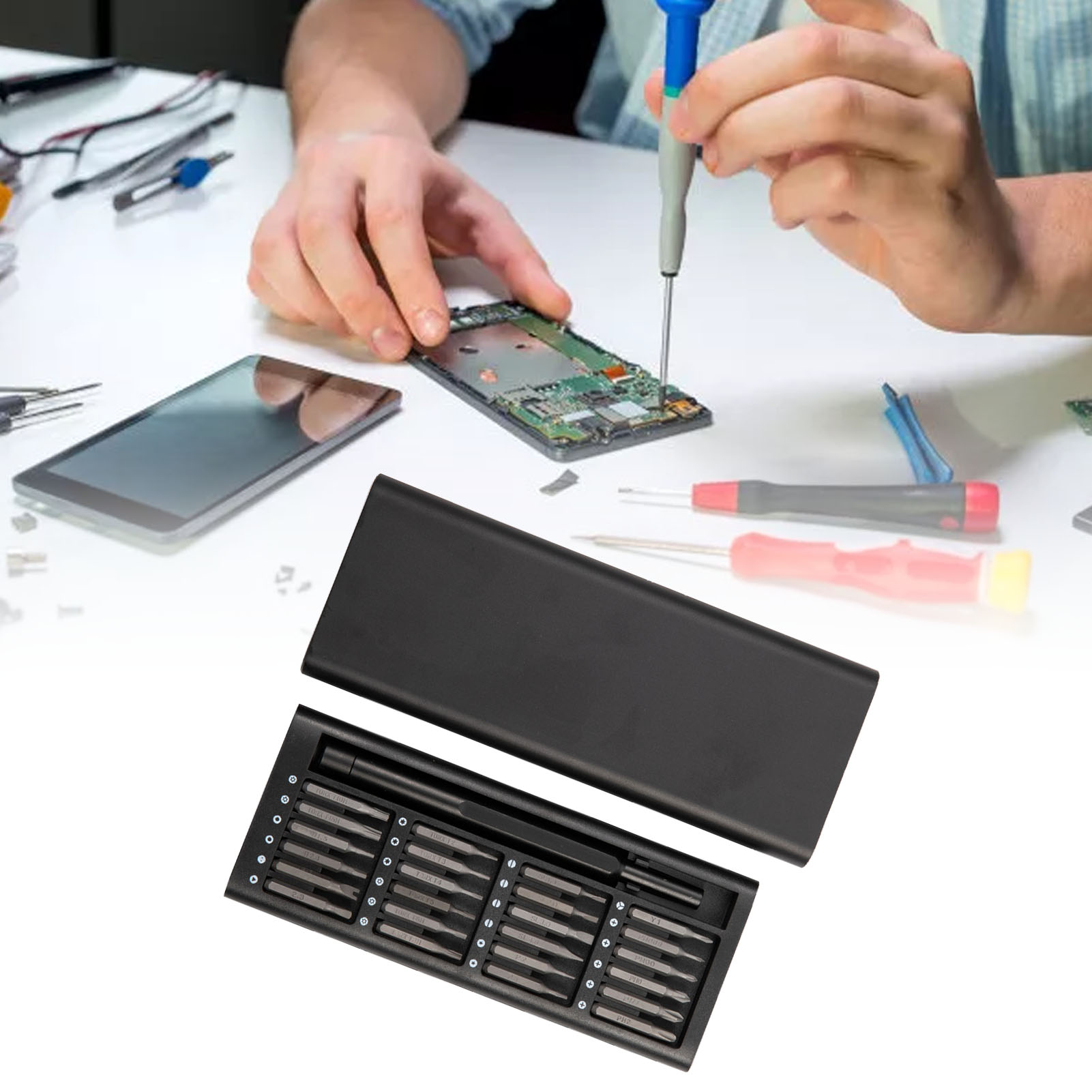 Set Mit 24 Multifunktionalen Magnetischen Schraubendrehern, Bits Aus Legiertem Stahl, Präzisionsset Für Die Elektronikreparatur