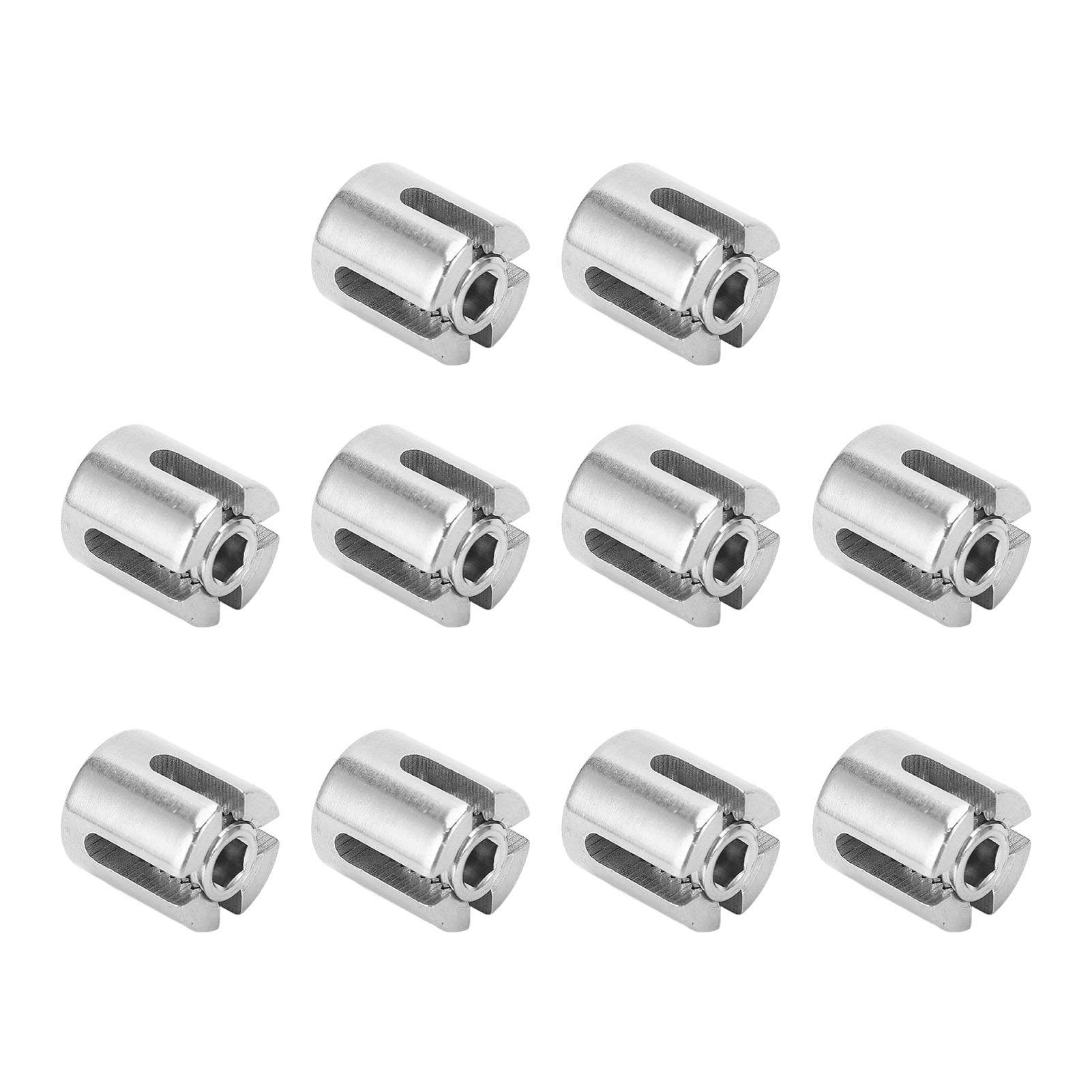 Packung Mit 10 Kreuzkabelklemmen, Hochfester Edelstahl 316, Kreuzkabelklemme Für Geländer Und Geländer, Kabelbefestigungsmanschette, Robust Und Langlebig.