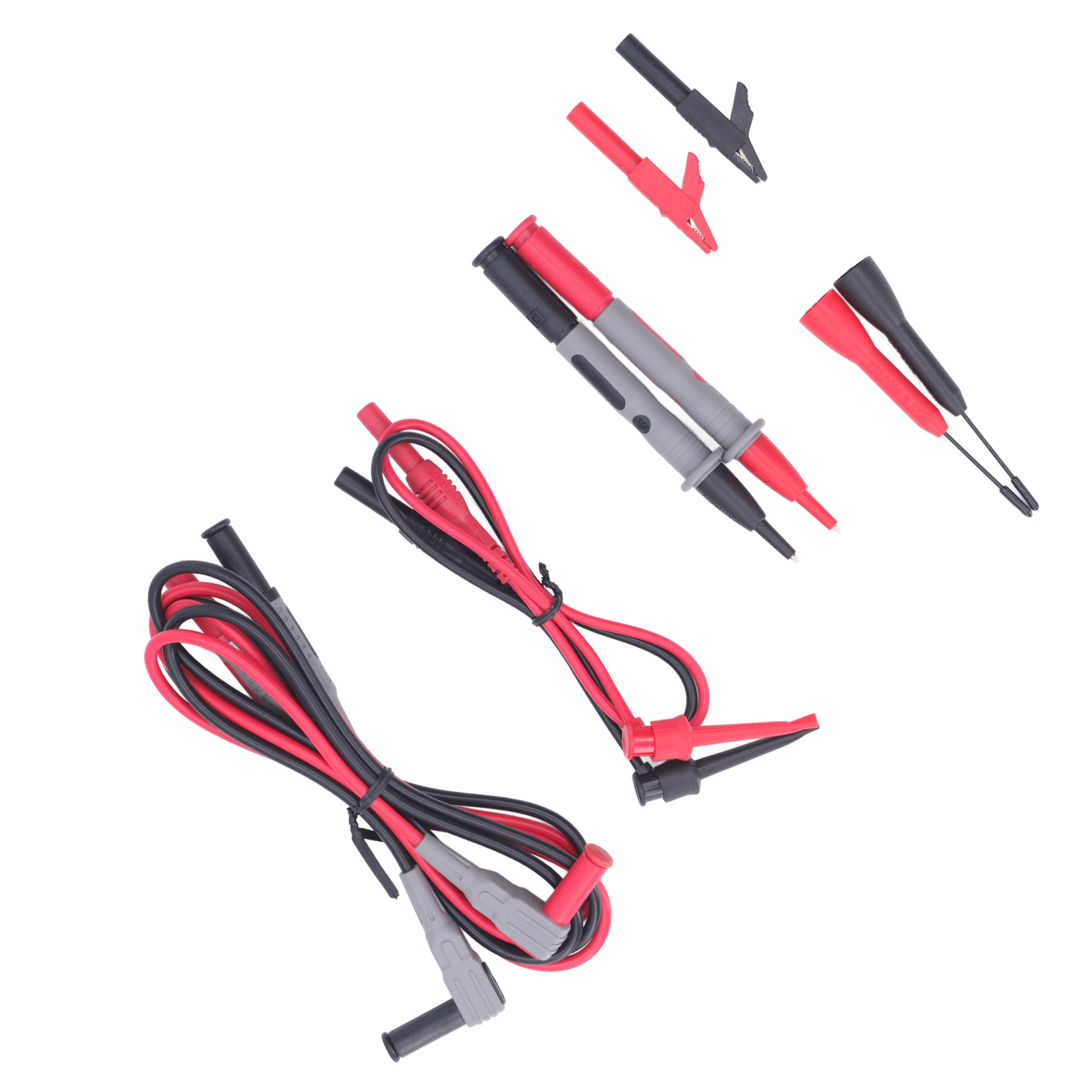 Packung Mit 10 Multimeter-messleitungen Mit Krokodilklemmen, Hakenförmigen Messspitzen, 1000 V 10 A