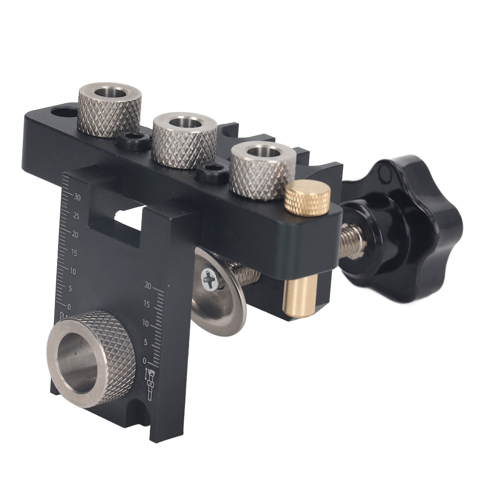 3-in-1-bohrschablonen-set Aus Aluminiumlegierung, Runddübelbohrhilfe Für Die Holzbearbeitung, Holzbohrerpositionierer, Profi-set