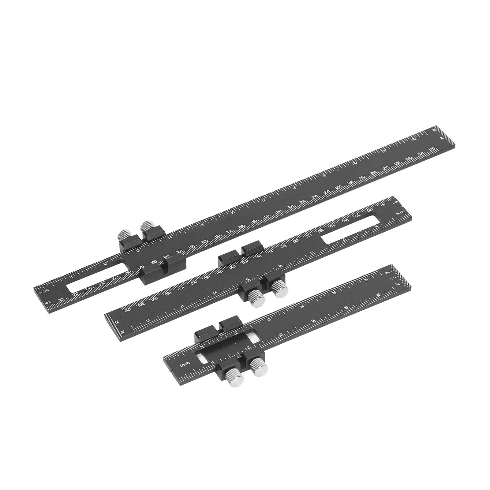 Set Mit 3 Anreißlinealen Für Die Holzbearbeitung, Verschiebbares T-winkel Aus Metall, Holzmarkierung, Zoll- Und Metrische Maße, 6-8-12 Zoll