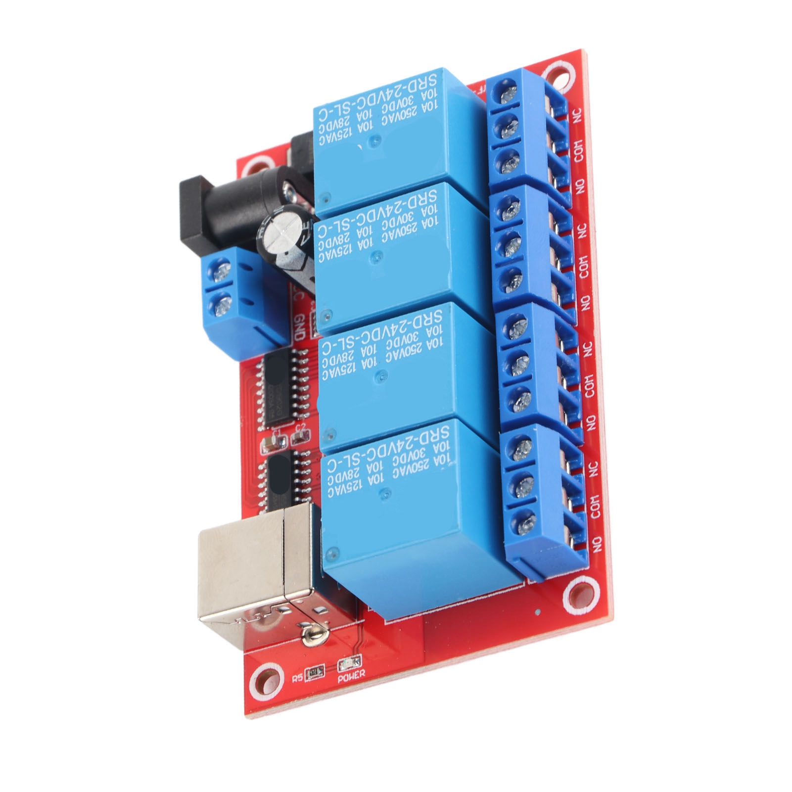 4-kanal-usb-relaismodul, Treiberlose Pc-steuerung, 24v Dc-relaisplatine, 3 Betriebsmodi, Ideal Für Sps-automatisierung Und Computersteuerung.