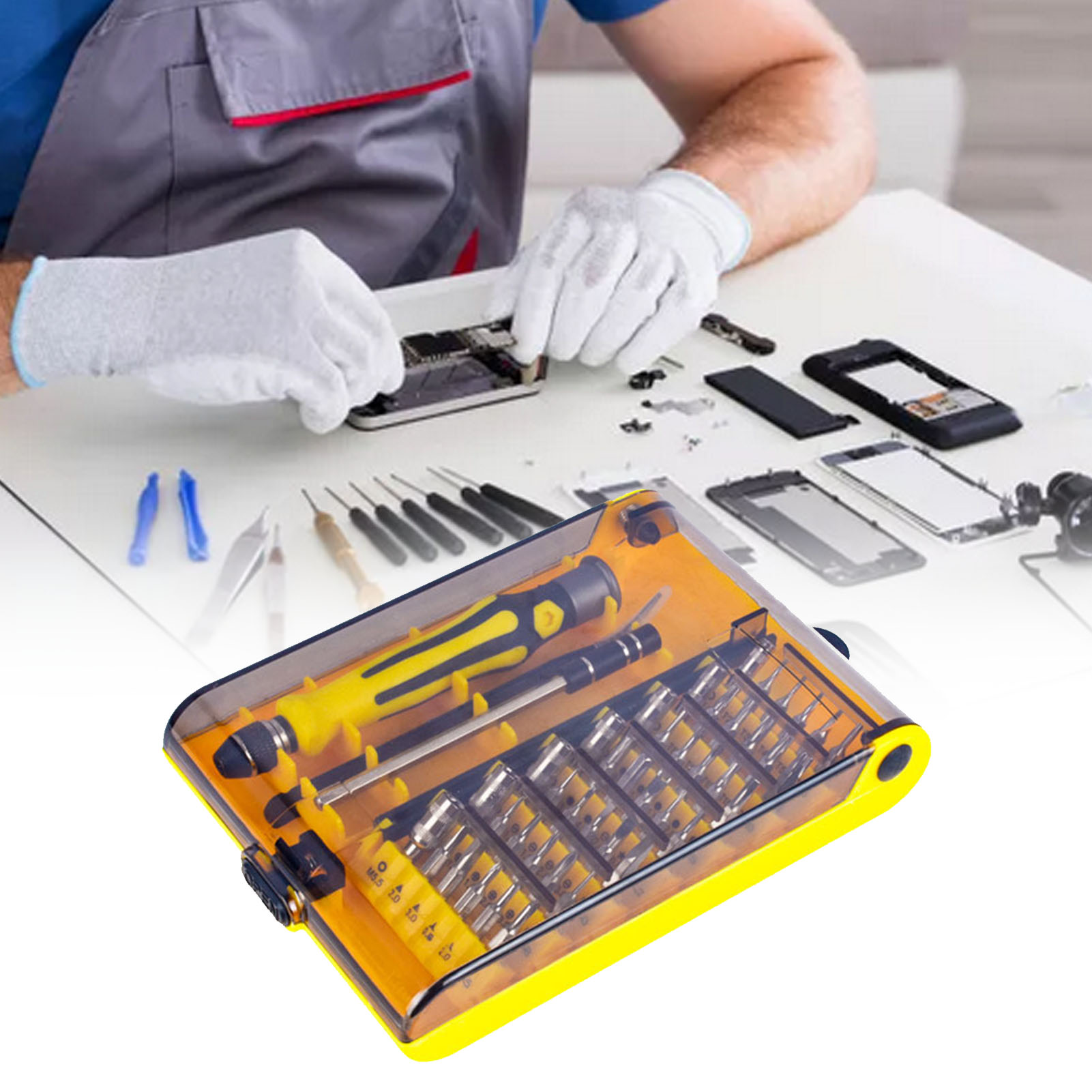 45-in-1 Präzisionsschraubendreher-set Mit Bits, Griff, Pinzette Und Verlängerung Für Die Reparatur Von Elektronikgeräten