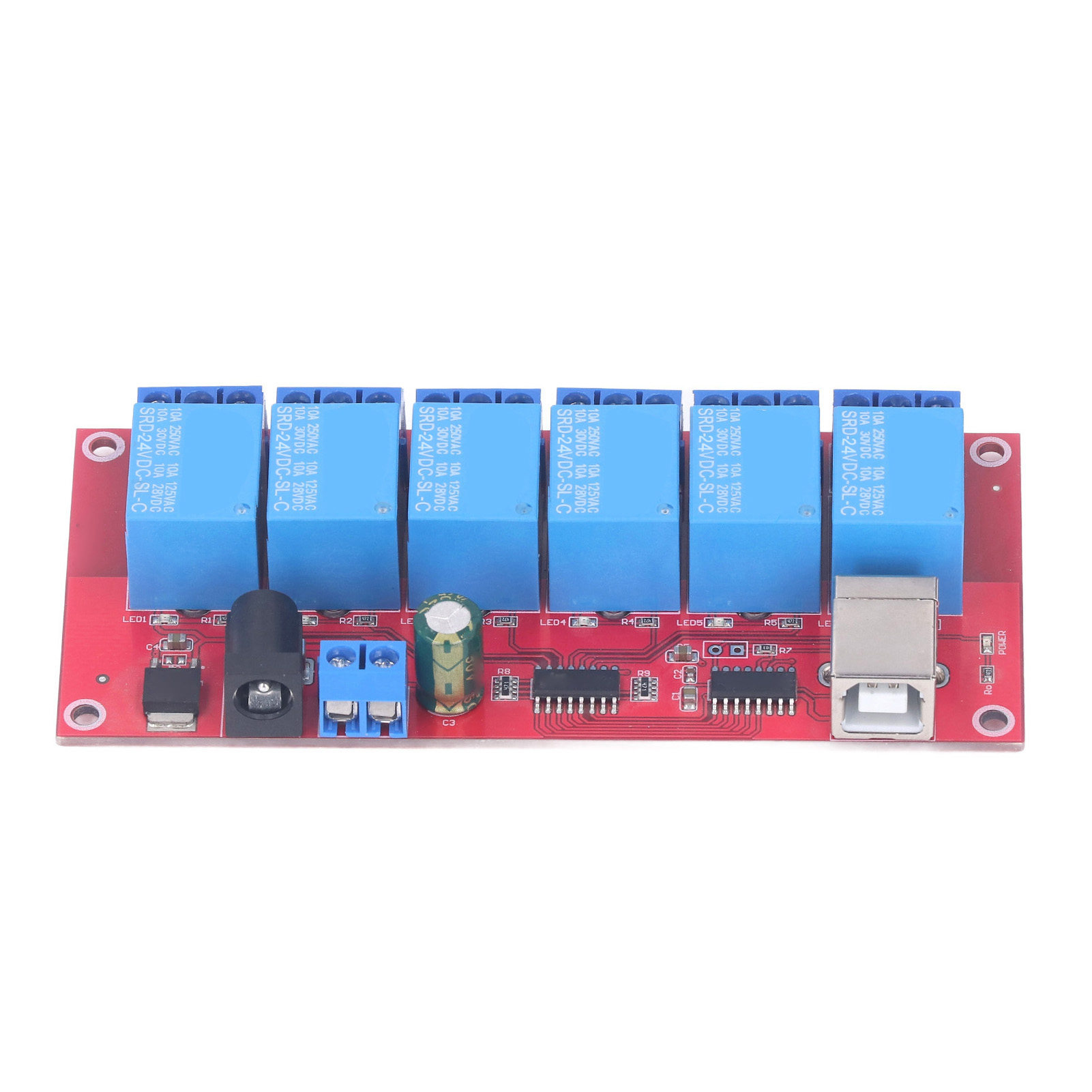 6-relais-usb-modul, 24 V, Einstellbare Modi, Hid-steuerung, Treiberlose Relaisplatine Für Haus Und Landwirtschaft