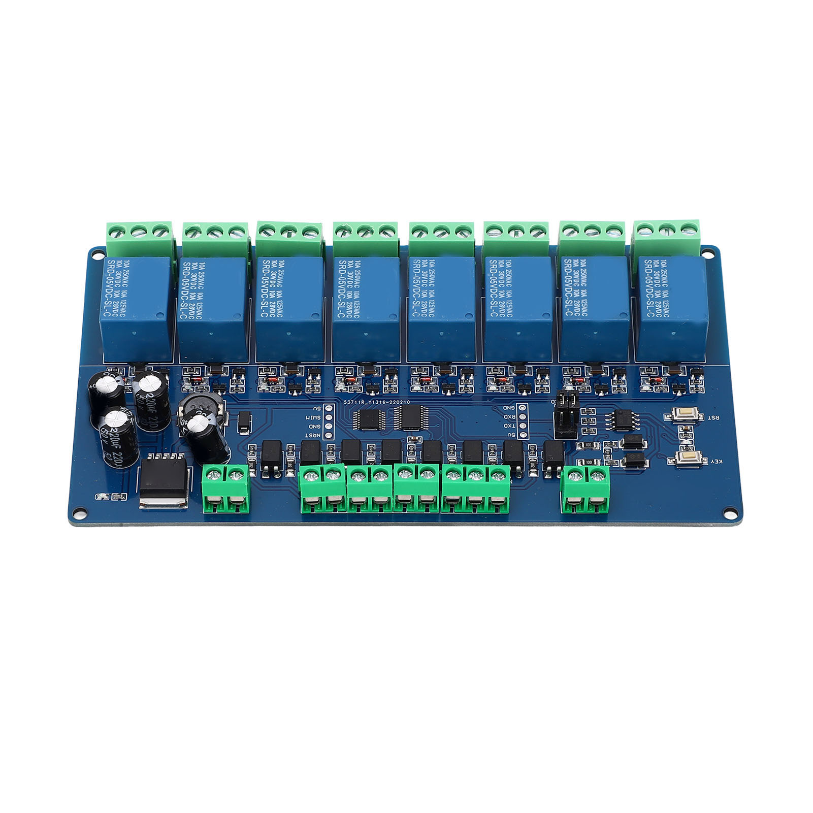 8-kanal-relaismodul, 8-wege-ausgang, Dc7-24v Eingang, Premium-fertigung, Ideal Für Automatisierung, Industrielle Steuerung, Zuverlässige Relaisplatine.
