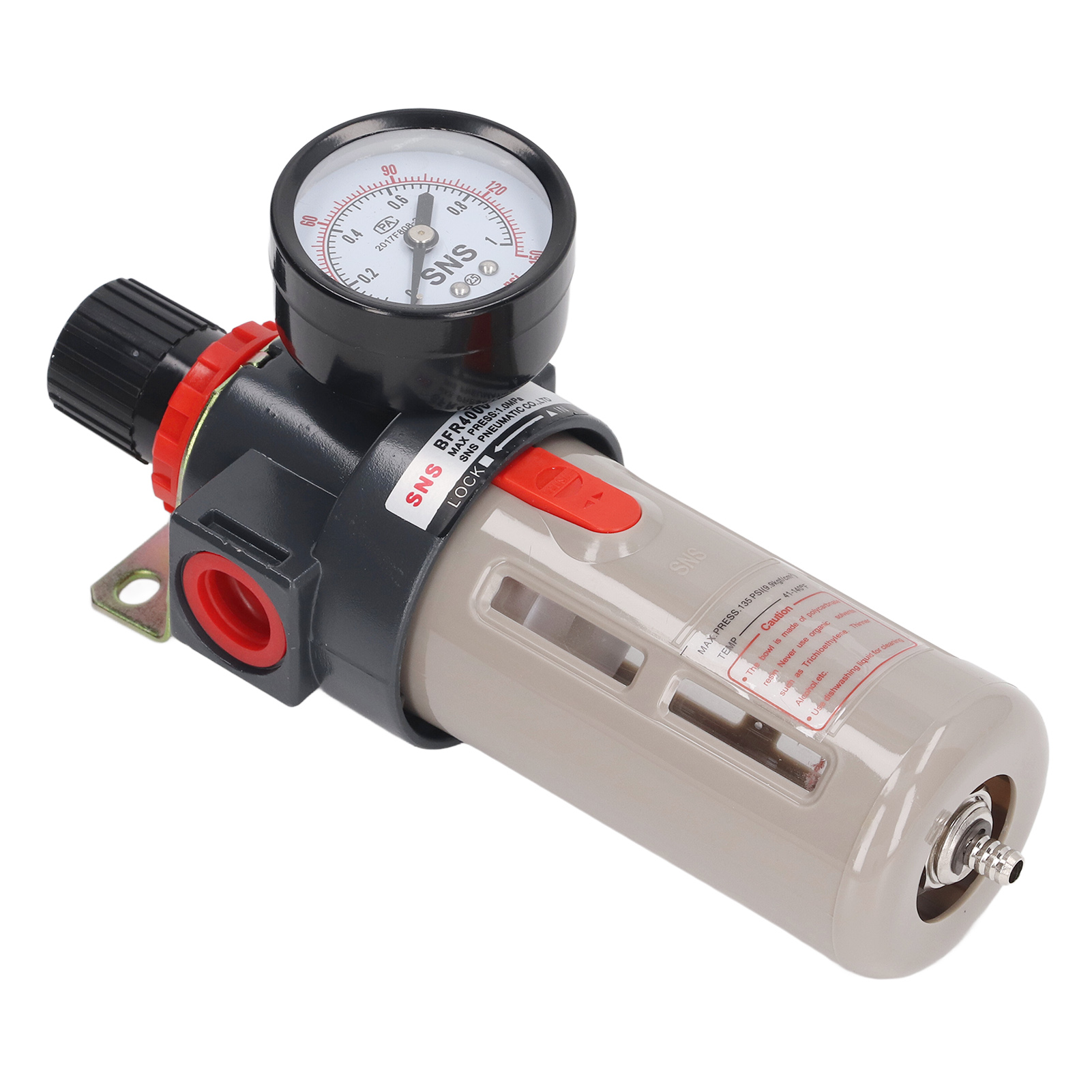 Wiederverwendbarer G1/2-druckluftfilter, Öl- Und Wasserabscheider Mit Manometer, Max. Druck 1,0 Mpa, Einstellbares Set, Für Kompressoren Und Industriewerkzeuge
