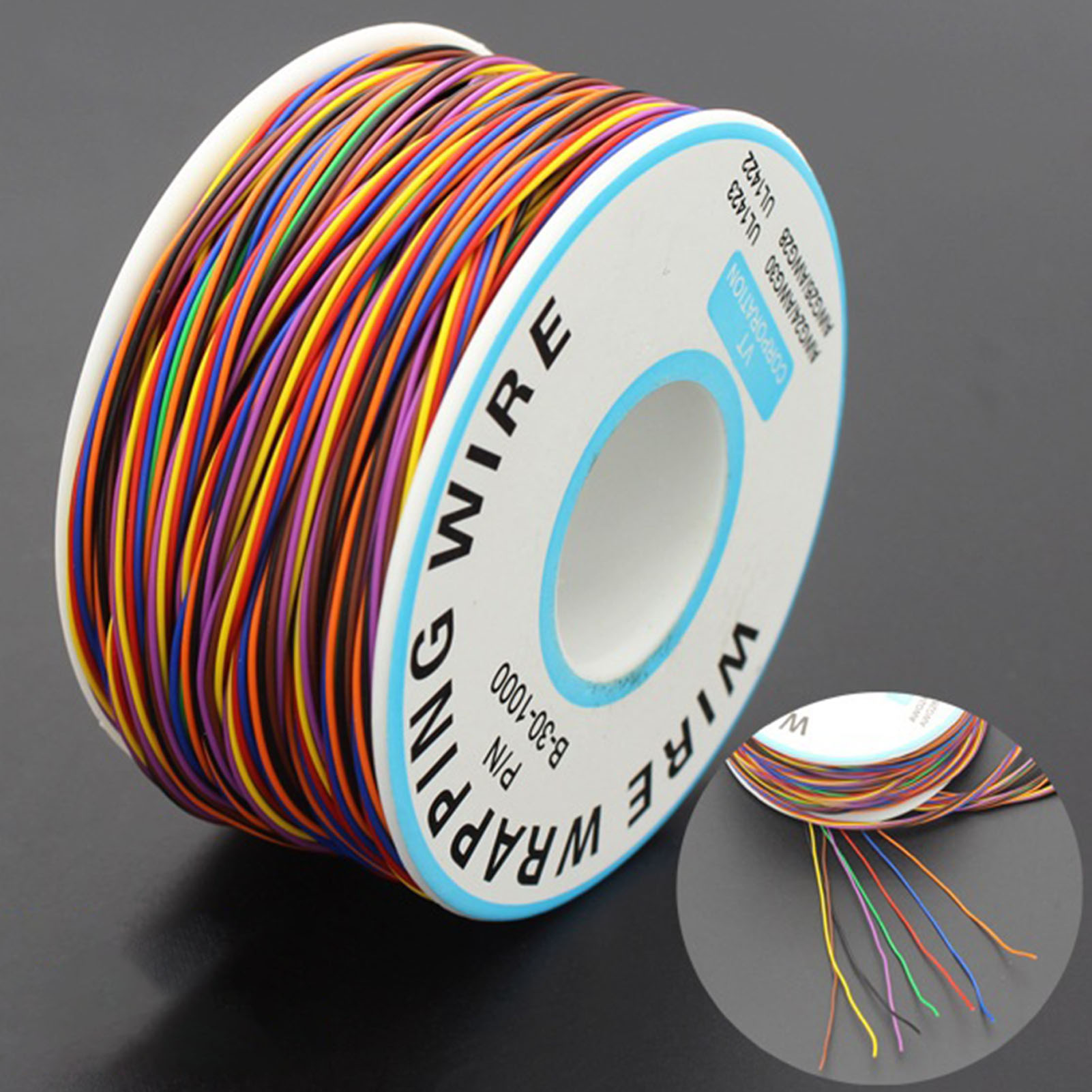 30awg Verzinntes Kupfer-leiterplattenkabel, 8 Farben, Luftfahrt-wickeldraht, Anschlusskabel Für Elektronische Platinen, Verdrahtungsset