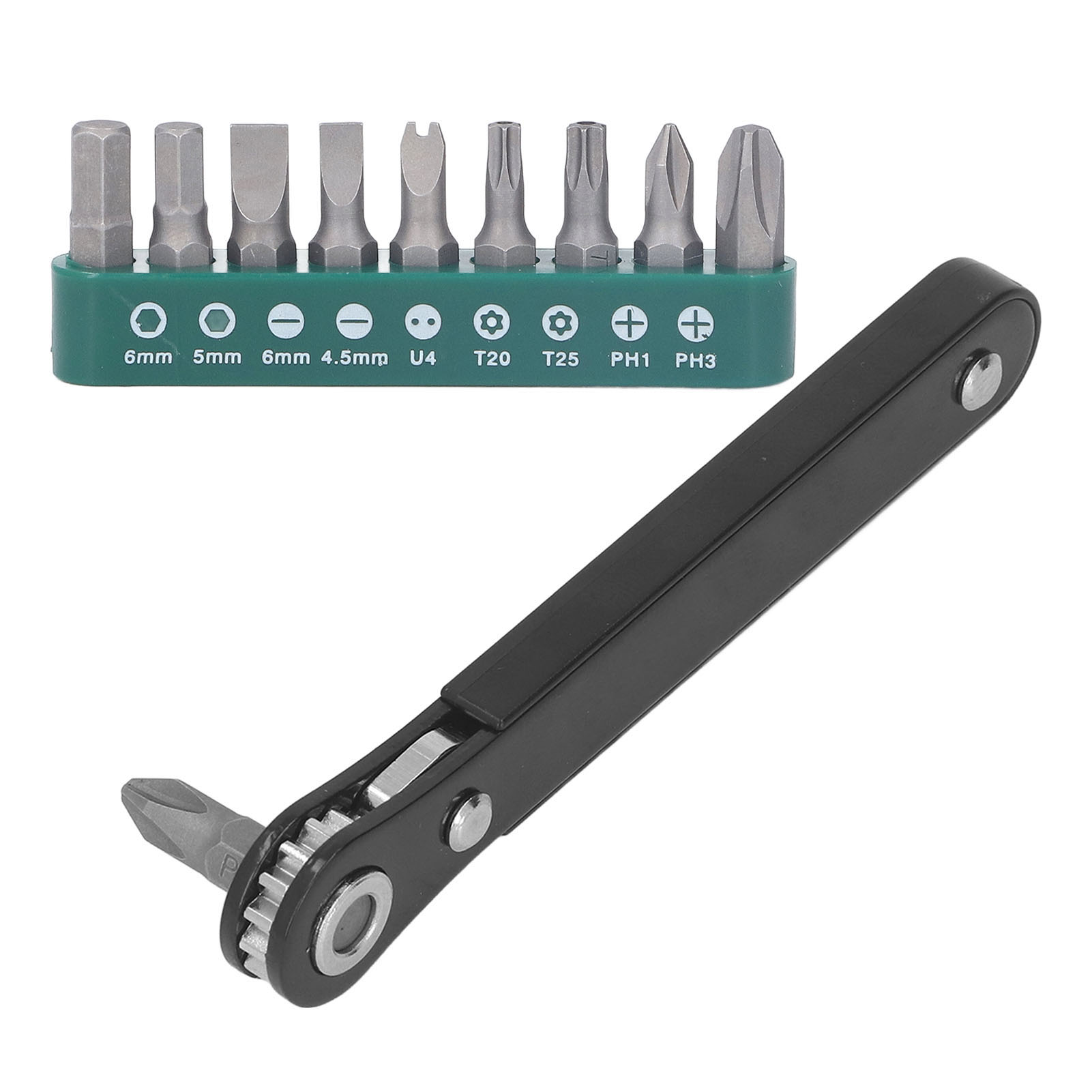 11-teiliges Mini-schraubendreher-set, 1/4-zoll-edc-taschenwerkzeug, Ratschenschlüssel, Drehmomentschlüssel, 90°-wendegriff