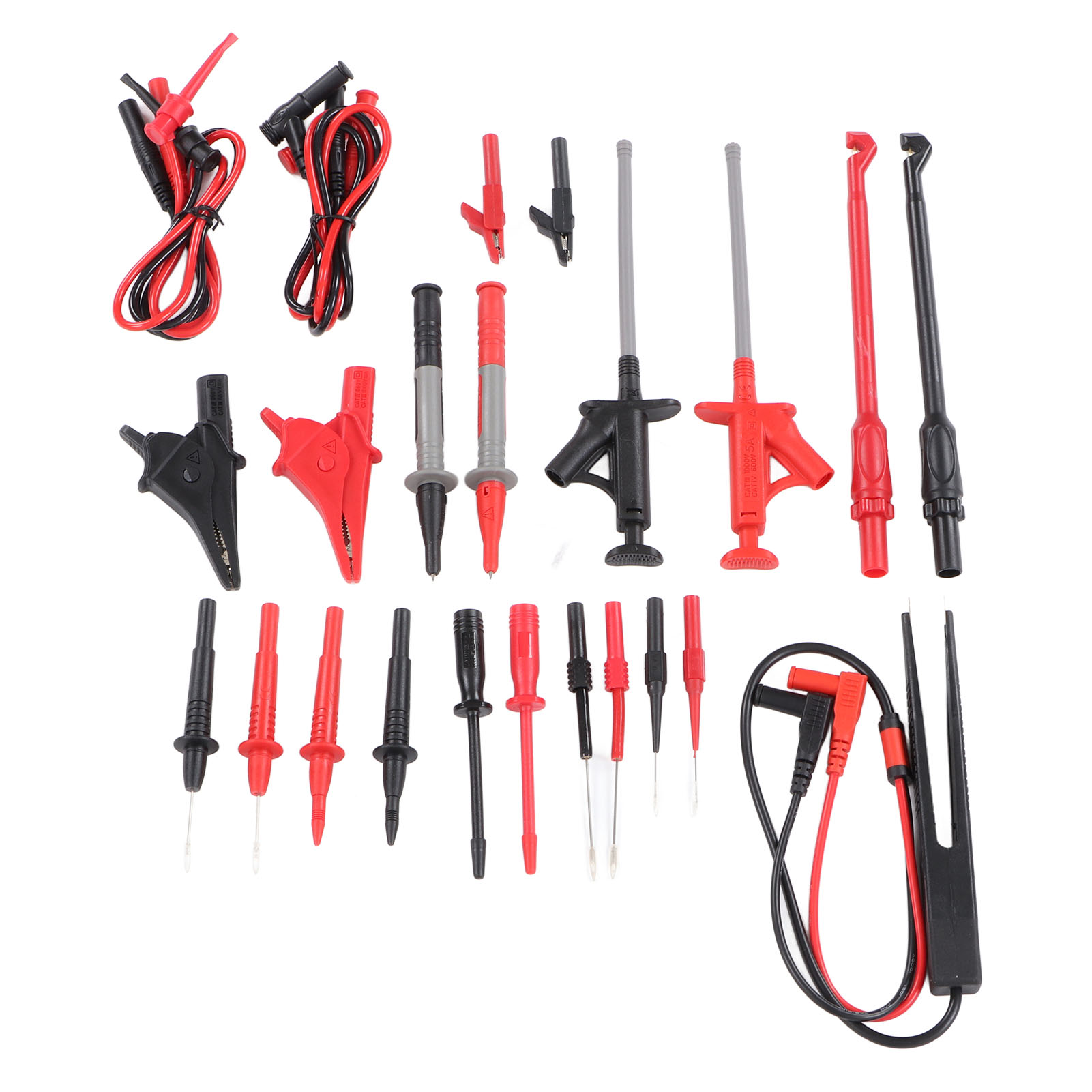 25-teiliges Set Inklusive Multimeter-messleitungen, Messspitzen, Drähten, Krokodilklemmen Und Pinzette Für Digitale Elektrische Prüfungen