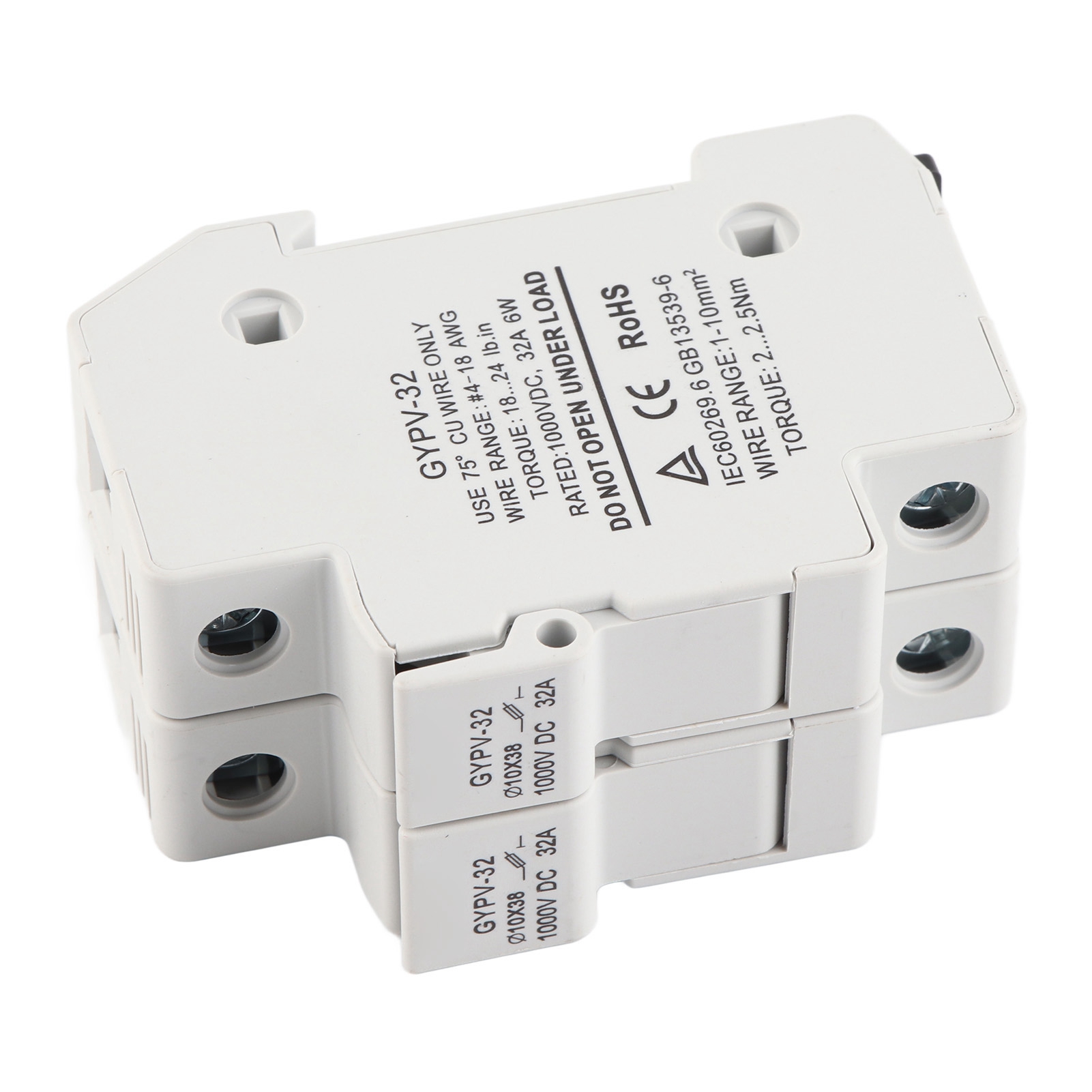 2p 32a Pv-sicherungshalter Mit 2 X 20a Photovoltaik-sicherungen, Stromerzeugungssystem, 1000vdc, Dc-schutz, Robustes Gehäuse.