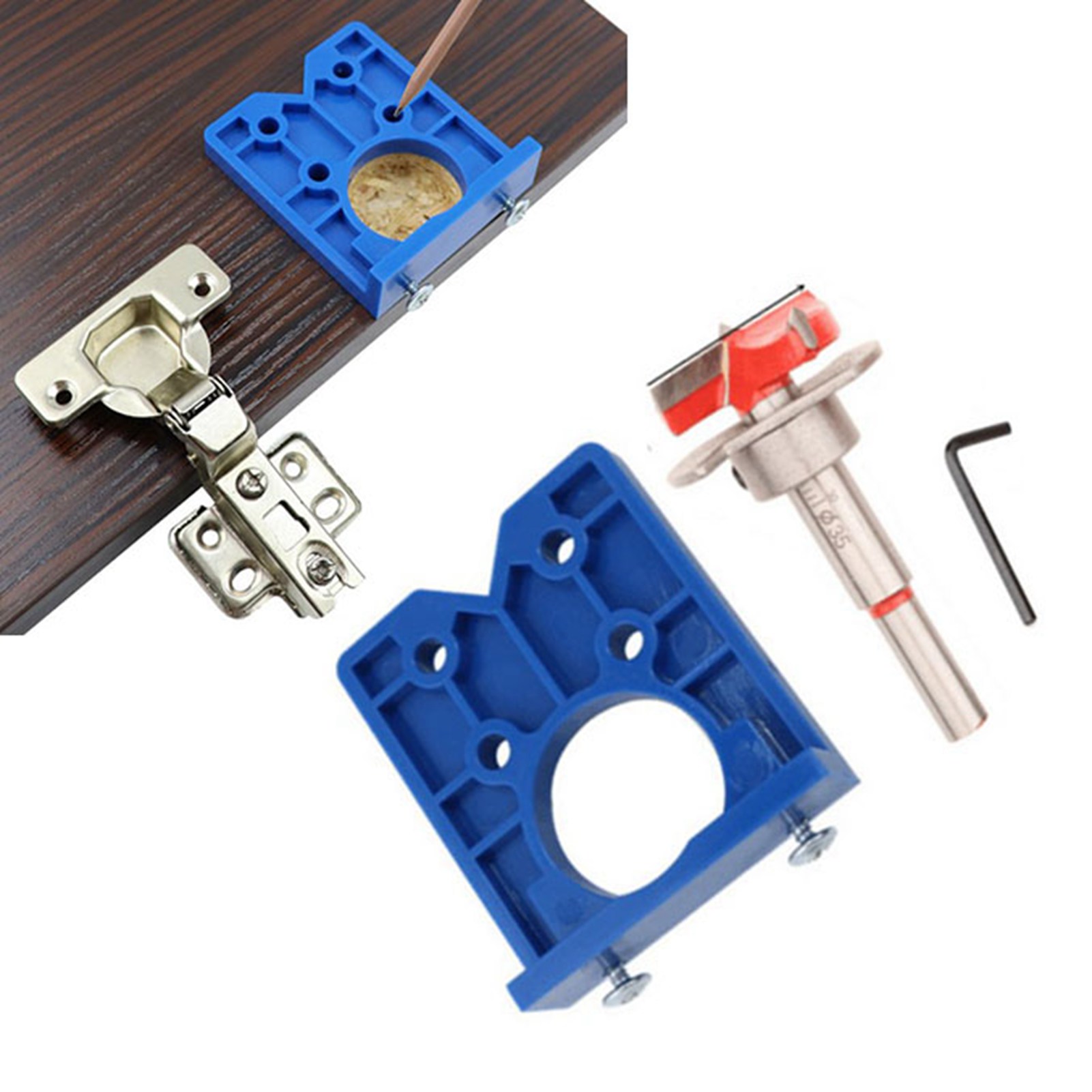 Bohrschablonen-set Für 35-mm-unsichtbare Scharniere, Abs Und Schneidlegierung, Fräsführung Für Möbel, Komplettset.