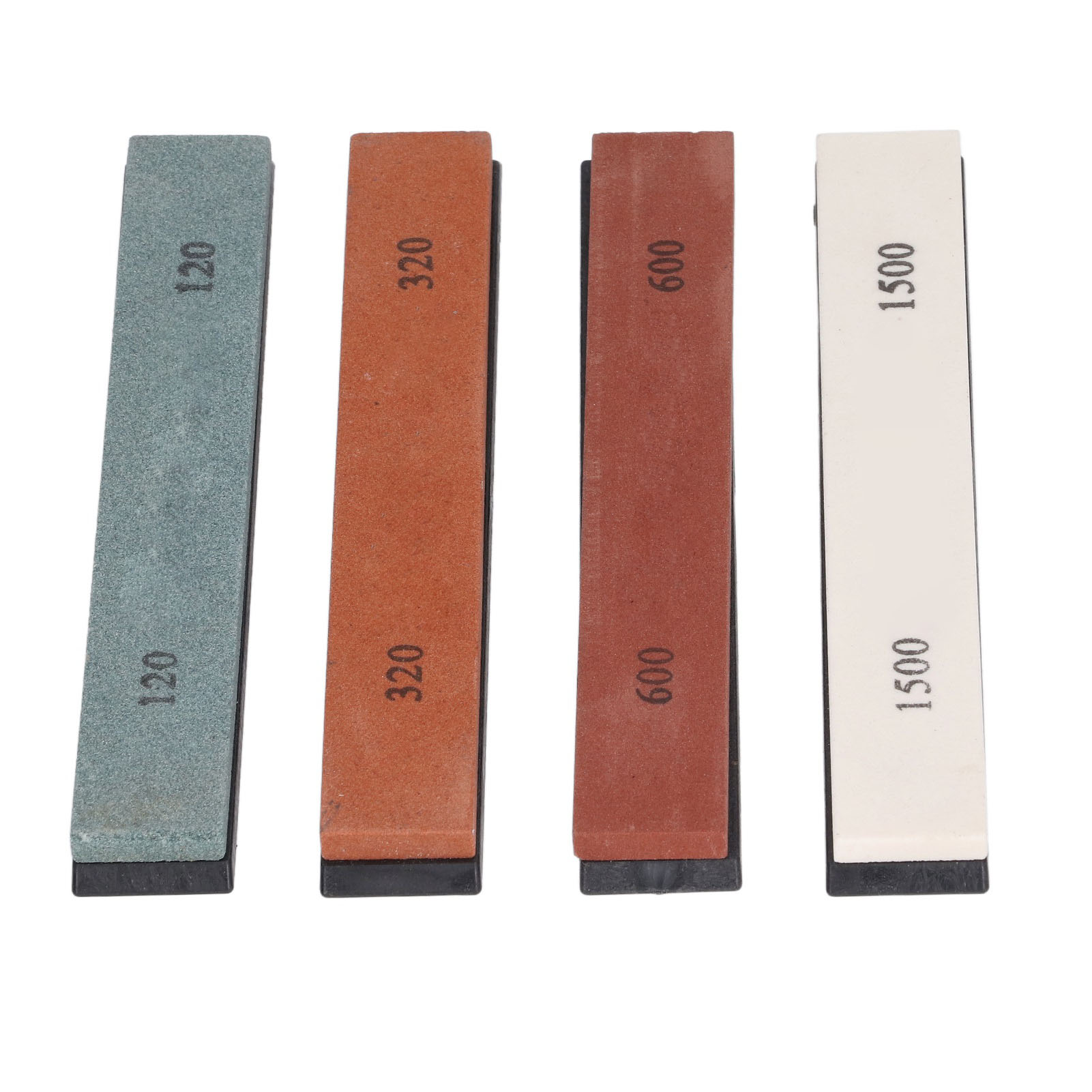 4-teiliges Schleifsteinset, Robuste Schleifsteine Für Messer, Körnung 120/320/600/1500, Sicherer Klingenschärfer, Langlebiges Werkzeug.