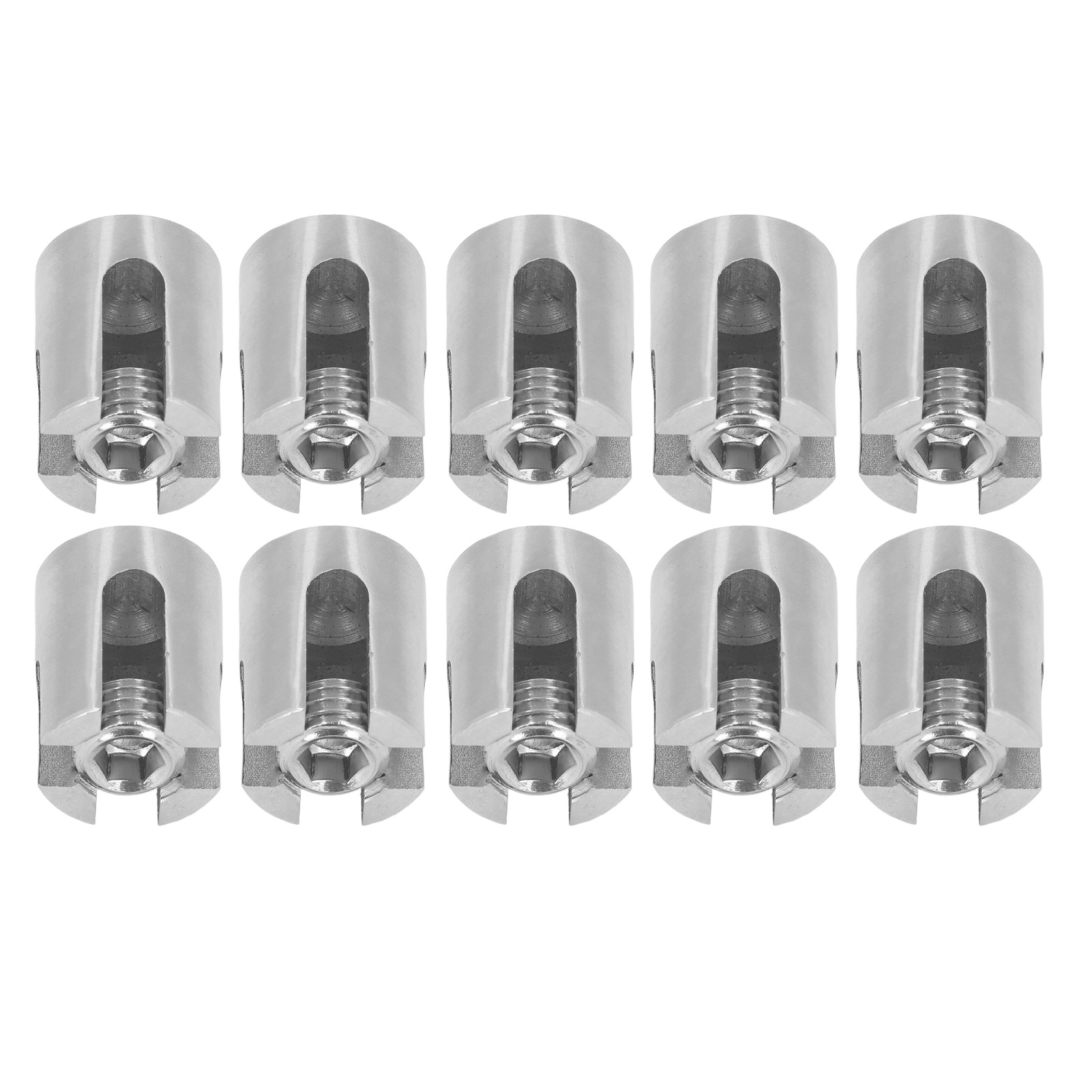 Set Mit 10 Edelstahl-316-kabelklemmen Für Geländer, Kreuzkabelklemmen Für Stahlseile Bis 8 Mm Durchmesser, Geländerbefestigung