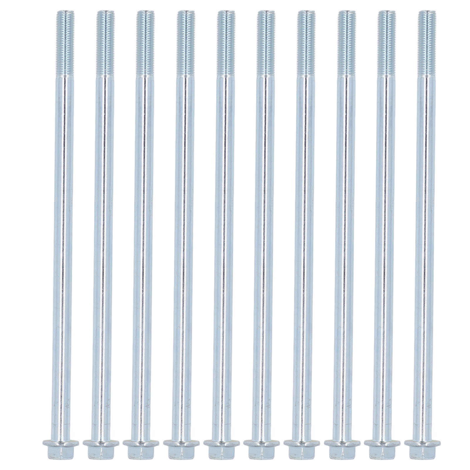 Karosserieschrauben 10x230 Mm, Kohlenstoffstahl, Verlängertes Teilgewinde, Sechskantkopf, 10er-packung, Robust Und Langlebig.