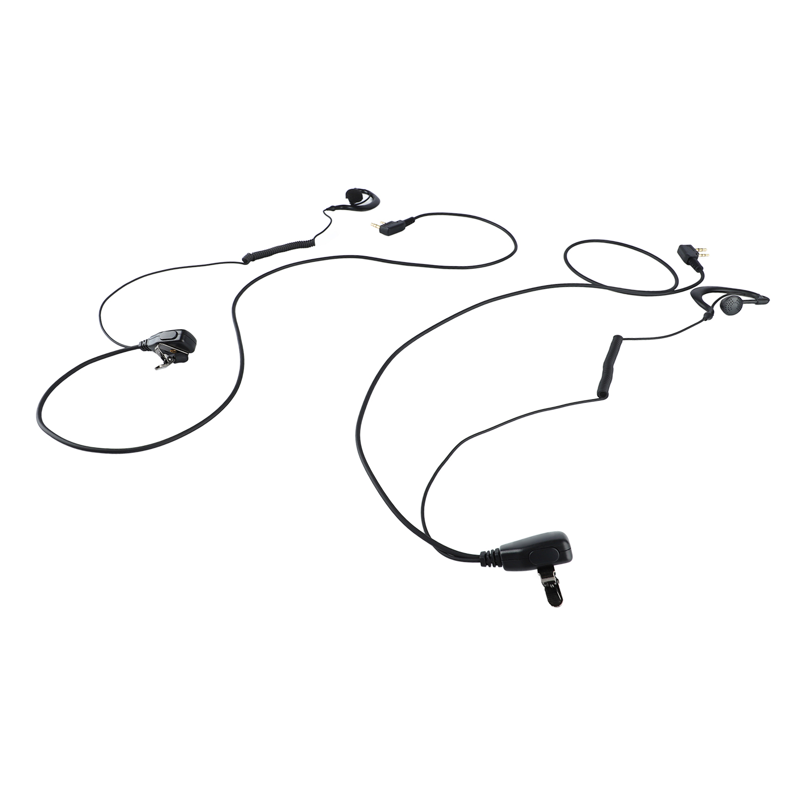 Kabelgebundenes Headset Für Walkie-talkies, 2 Stück, Ohrhörer Mit Spiralkabel Und Integriertem Hd-mikrofon, Professionelles Intercom-headset