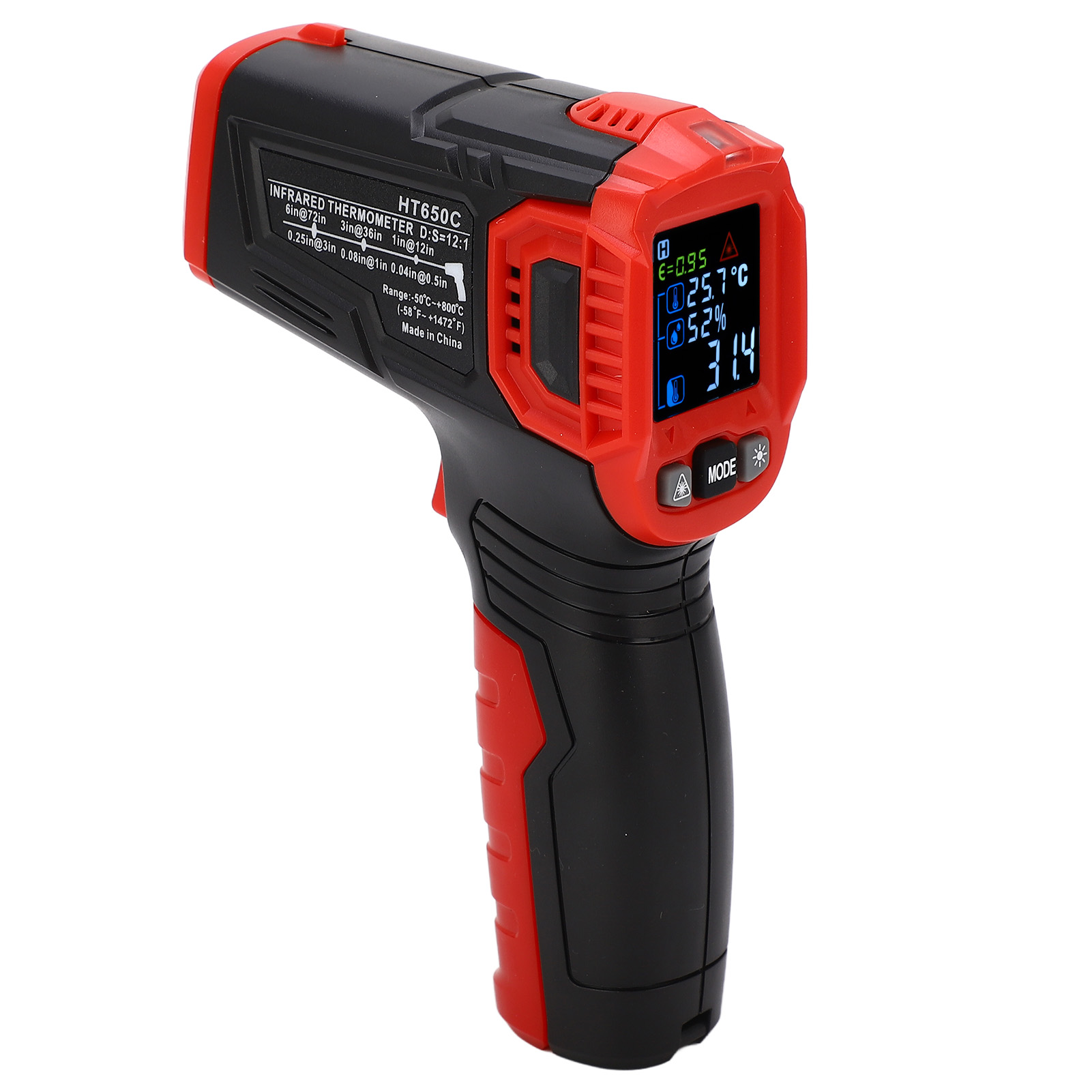Berührungsloses Infrarot-thermometer Mit Akustischem Und Optischem Alarm, Farb-lcd-bildschirm, Temperaturmessgerät Für Industrie Und Küche