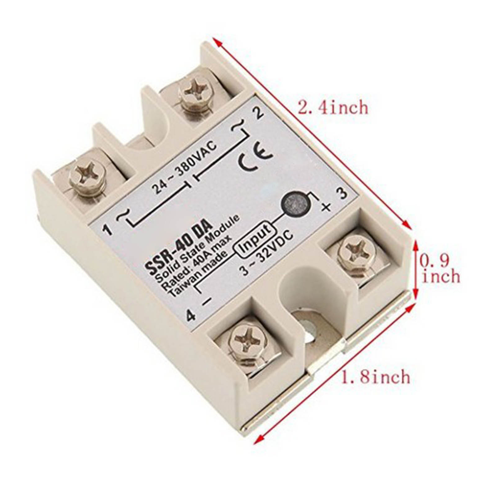 Einphasiges 40-a-dc/ac-24–380-v-ssr-40da-halbleiterrelais, Kunststoffgehäuse, Elektronisches Schaltmodul Für Schalttafeln
