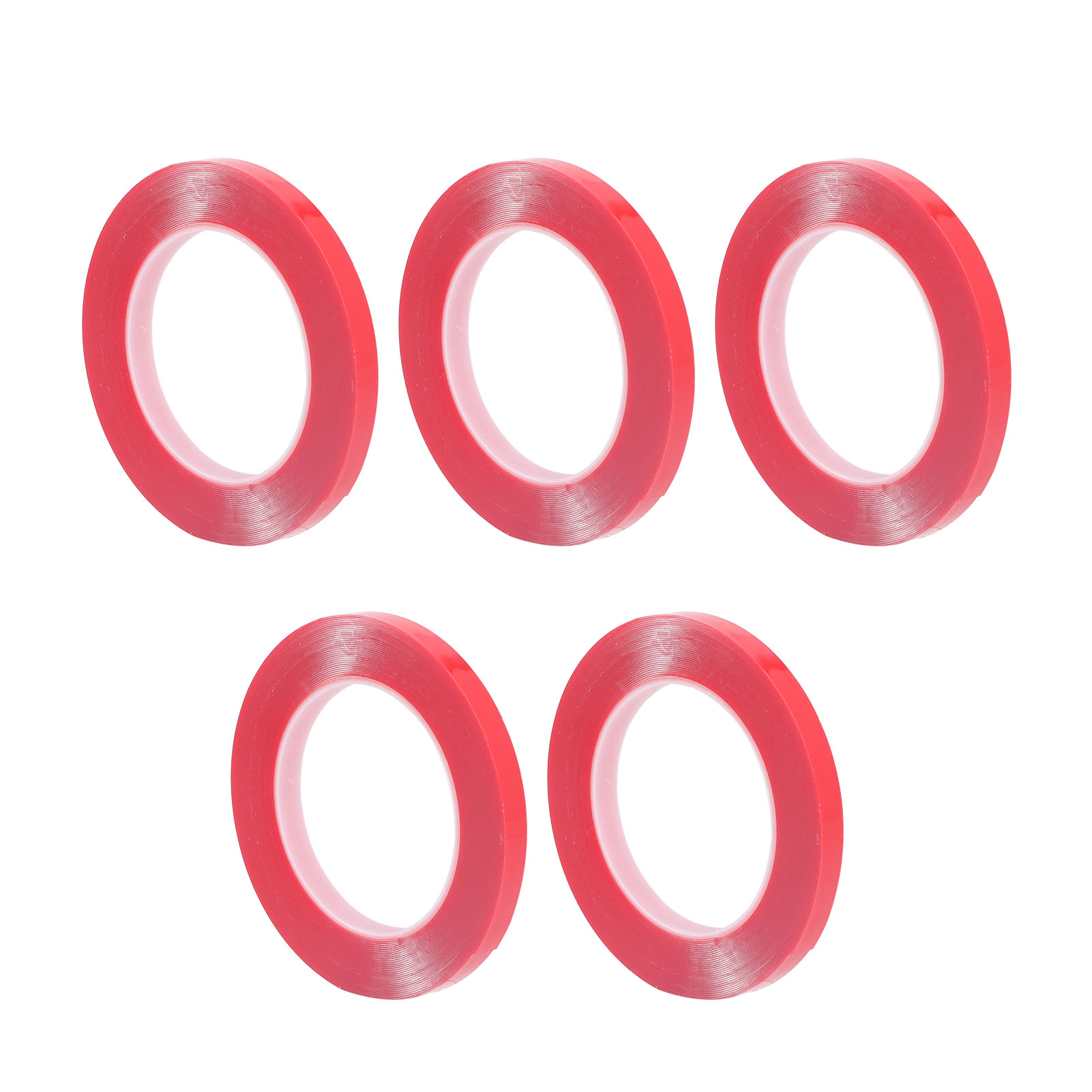 5-teiliges Transparentes Doppelseitiges Klebeband, Hochtemperaturbeständiges Acryl, Starke Haftung, Rückstandsfrei, Rote Folie