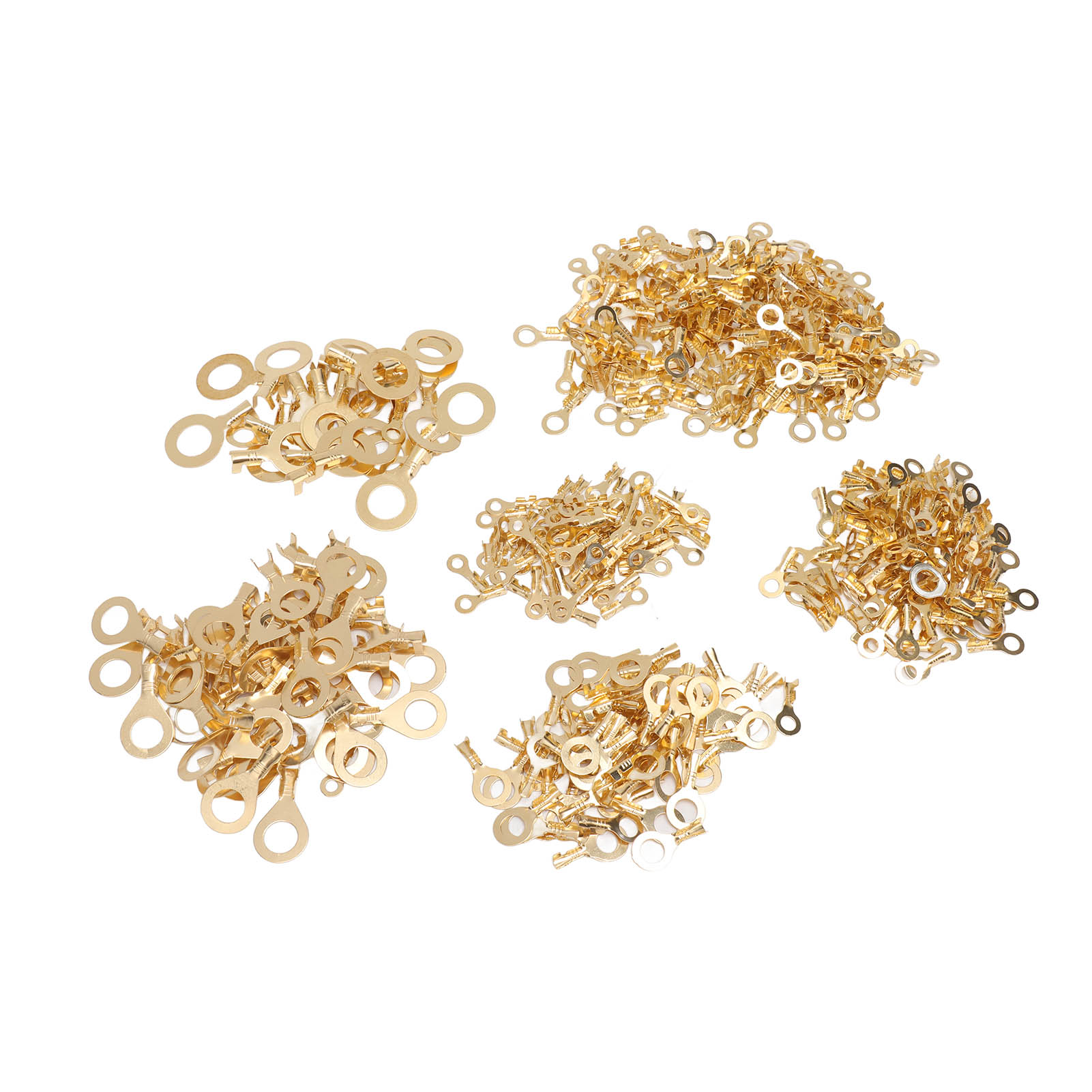 Packung Mit 540 Messing-ringkabelschuhen, Sortiment An Elektrischen Klemmen Der Größen M3, M4, M5, M6, M8 Und M10 Mit Aufbewahrungsbox, Crimpverbinder Für Kabel