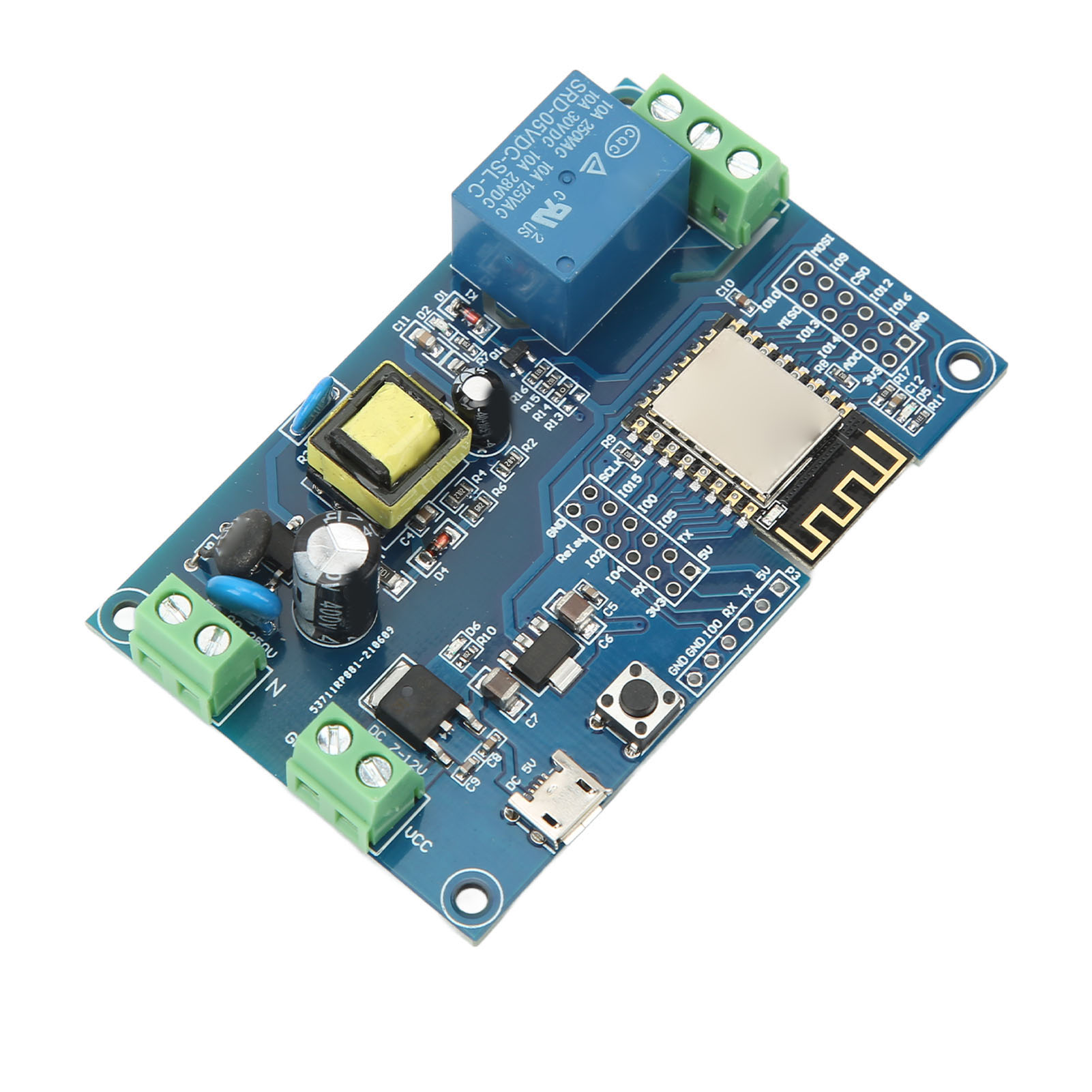 Esp8266 1-kanal-wlan-relaismodul, Entwicklungsboard, Ac 90–250 V, Dc 7–12 V, Usb 5 V, Smart-home-automatisierungsschalter