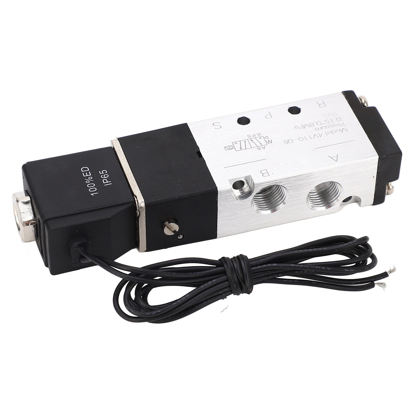 Pneumatisches 5/2-wege-magnetventil Mit Stecker, Schutzart Ip65, 0,15–0,8 Mpa, 24 V Dc, 2-positionen-luftverteiler, Verdrahtet