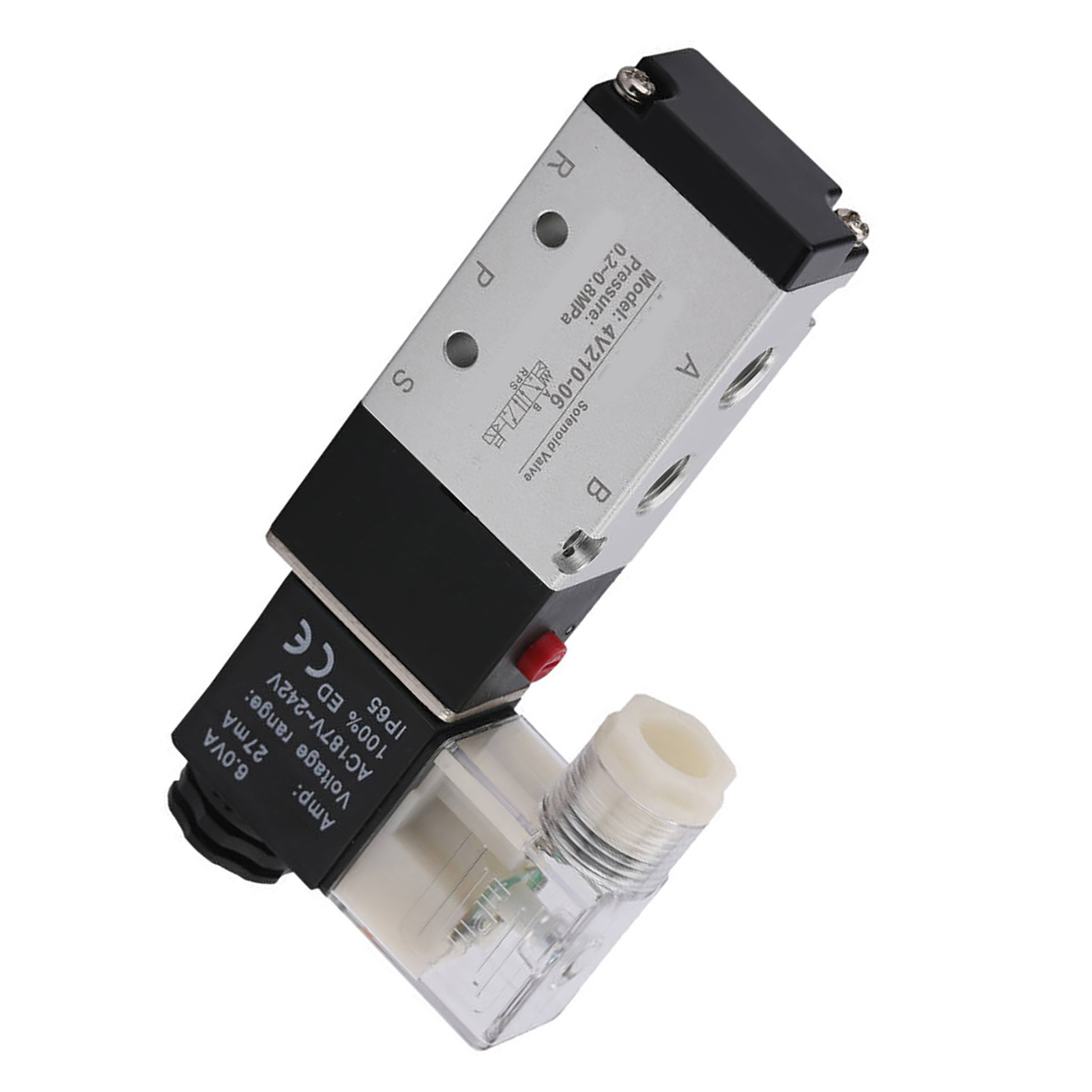 5/2-wege-magnetventil Aus Aluminium, Verschleißfester Magnetanschluss, Ersatz Für 4v210-06, 24 V Dc, 2-positionen-verteiler