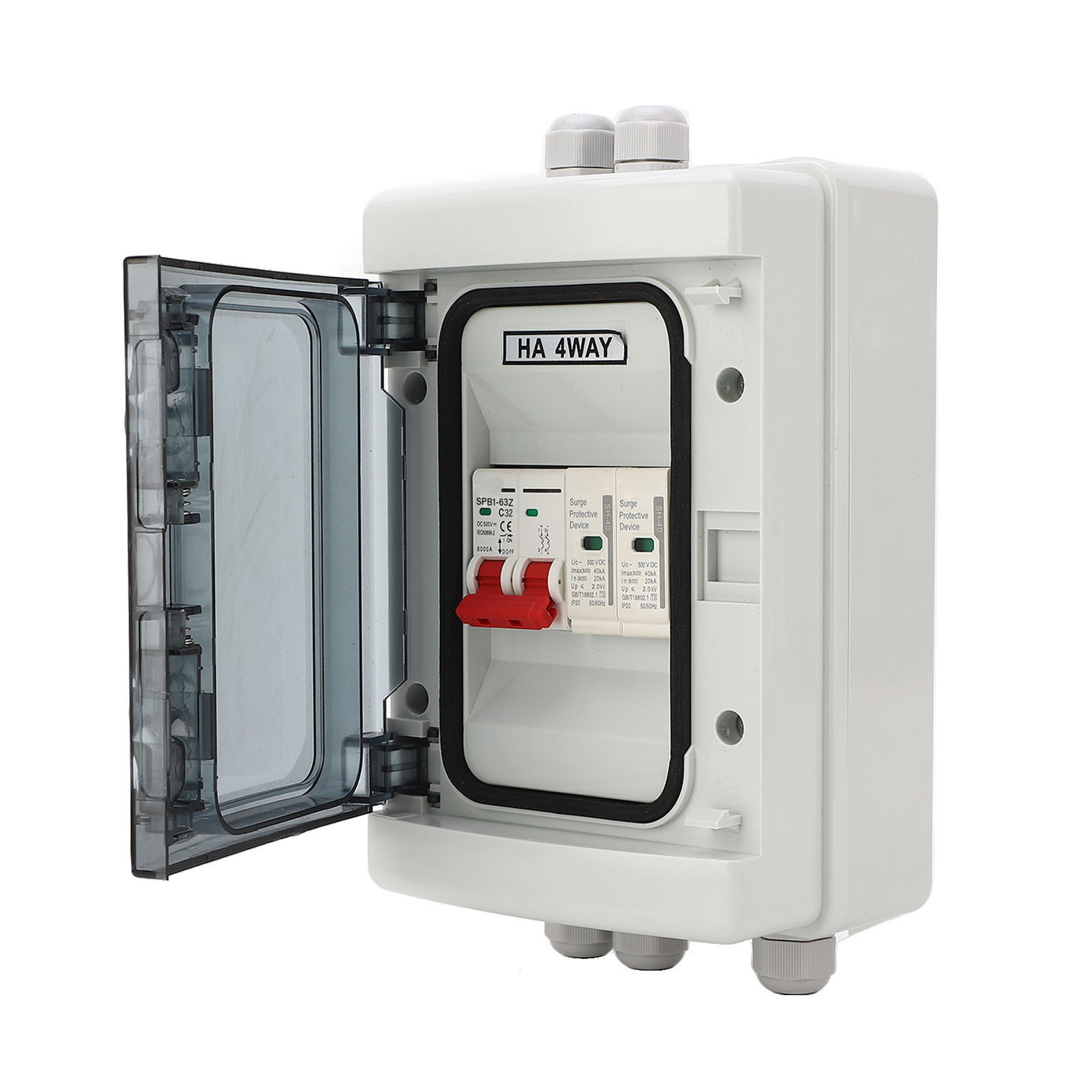 32a Wasserdichter Außenverteilerkasten, Mcb 500v Dc Trennschalter, Leitungsschutzschalter Für Solaranlagen, Robustes Ip65-gehäuse.