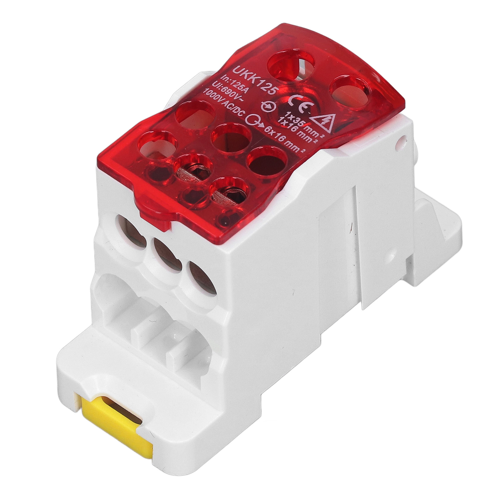 Universelle Din-schienen-anschlussdose, Verdrahteter Elektrischer Anschlussklemmenblock, 690v 125a Rote Anschlussdose, Für Elektrische Installationen.
