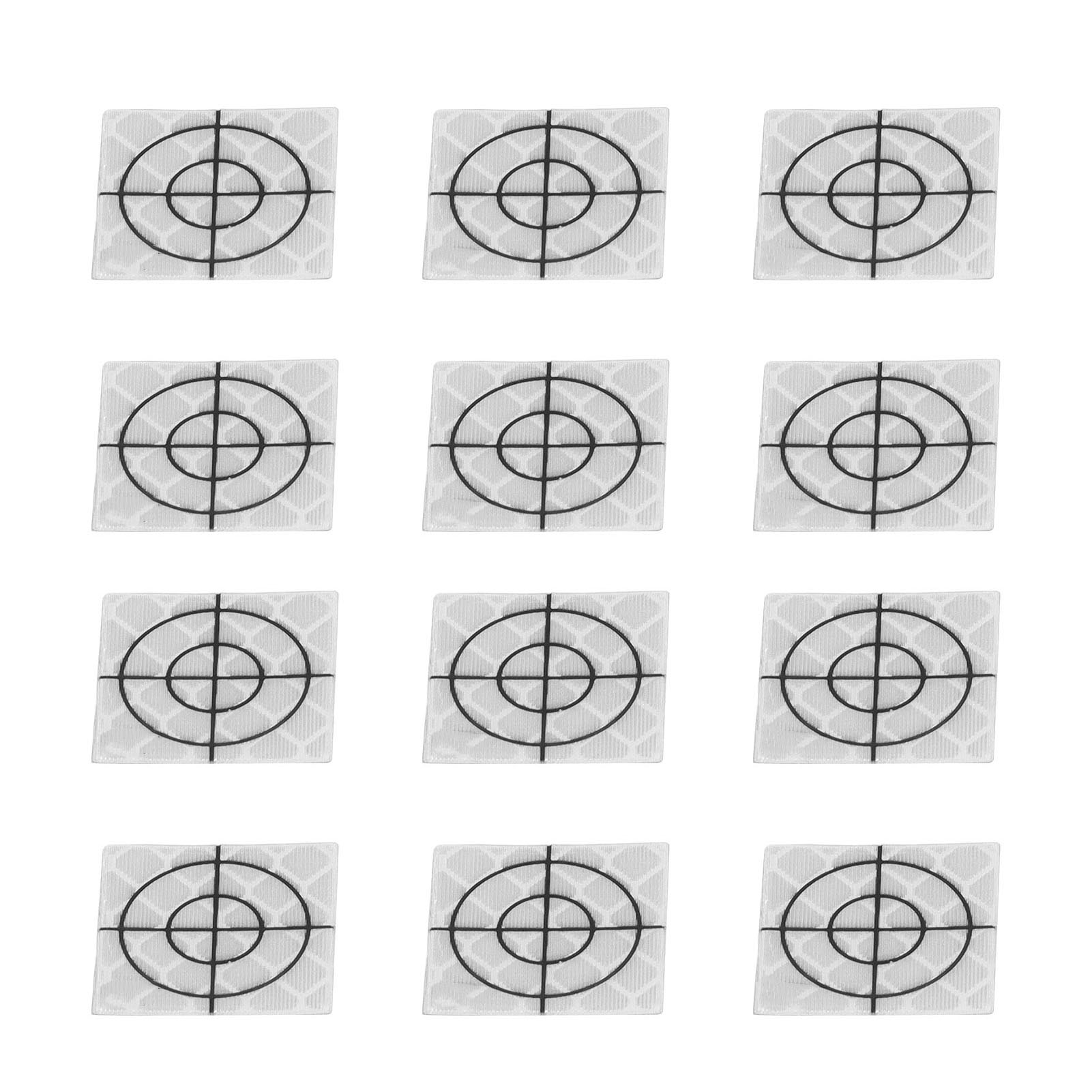 Packung Mit 100 Selbstklebenden, Reflektierenden Aufklebern (2x2 Cm) Für Totalstationen, Präzise Retroreflektierende Harzflicken