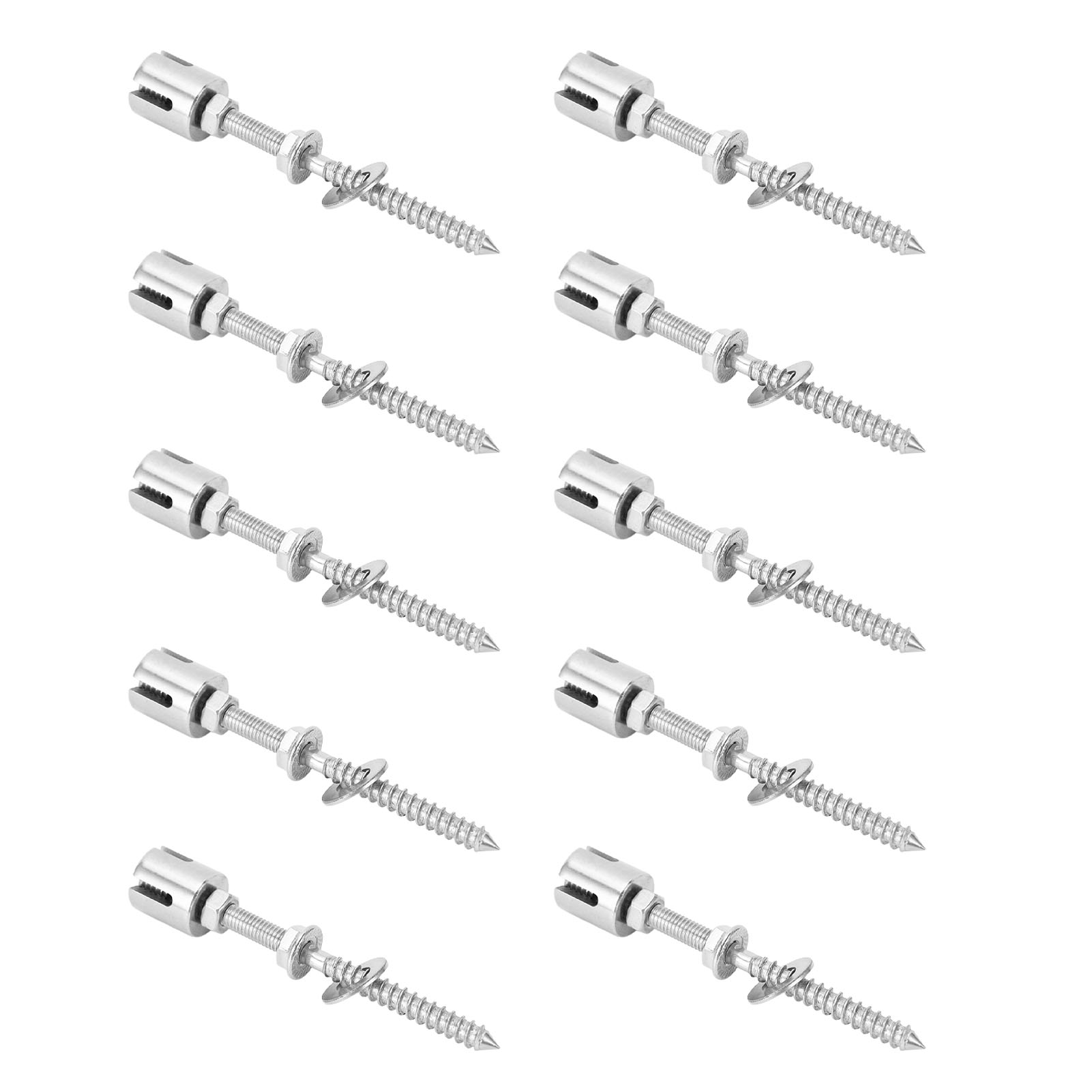 10 Kreuzkabelklemmen Aus Korrosionsbeständigem Edelstahl 316 Mit Gewindestange Für Seile ≤ 3 Mm / 0,12 Zoll