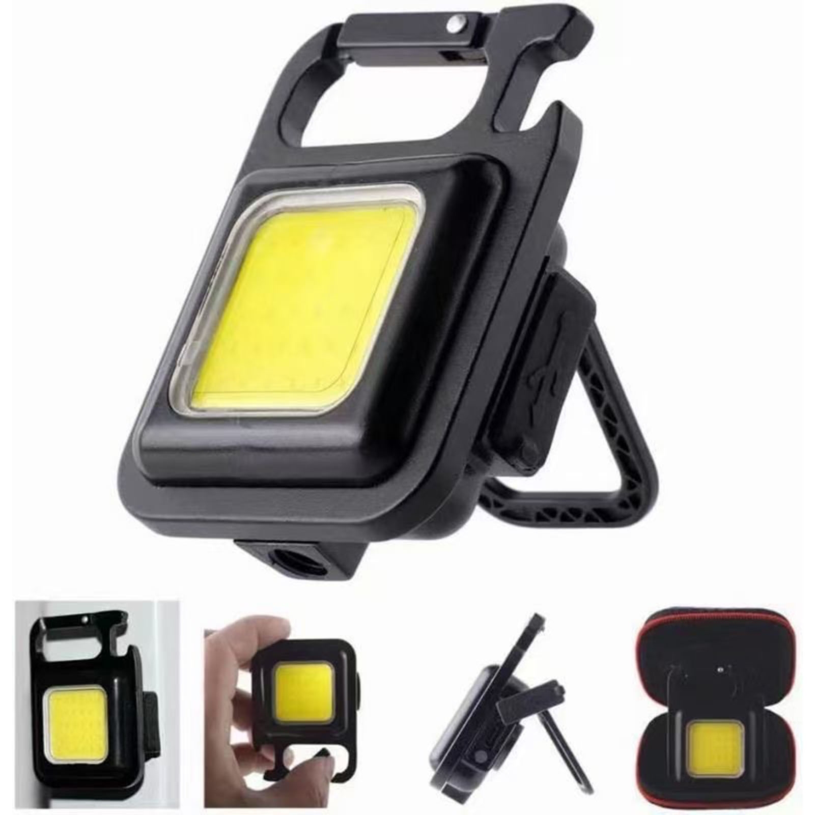 Mini-usb-wiederaufladbare Cob-lampe, Leistungsstark Und Hell, Starker Magnet, Faltbar, Tragbare Led-taschenlampe, Schlüsselanhänger, Intensive Beleuchtung