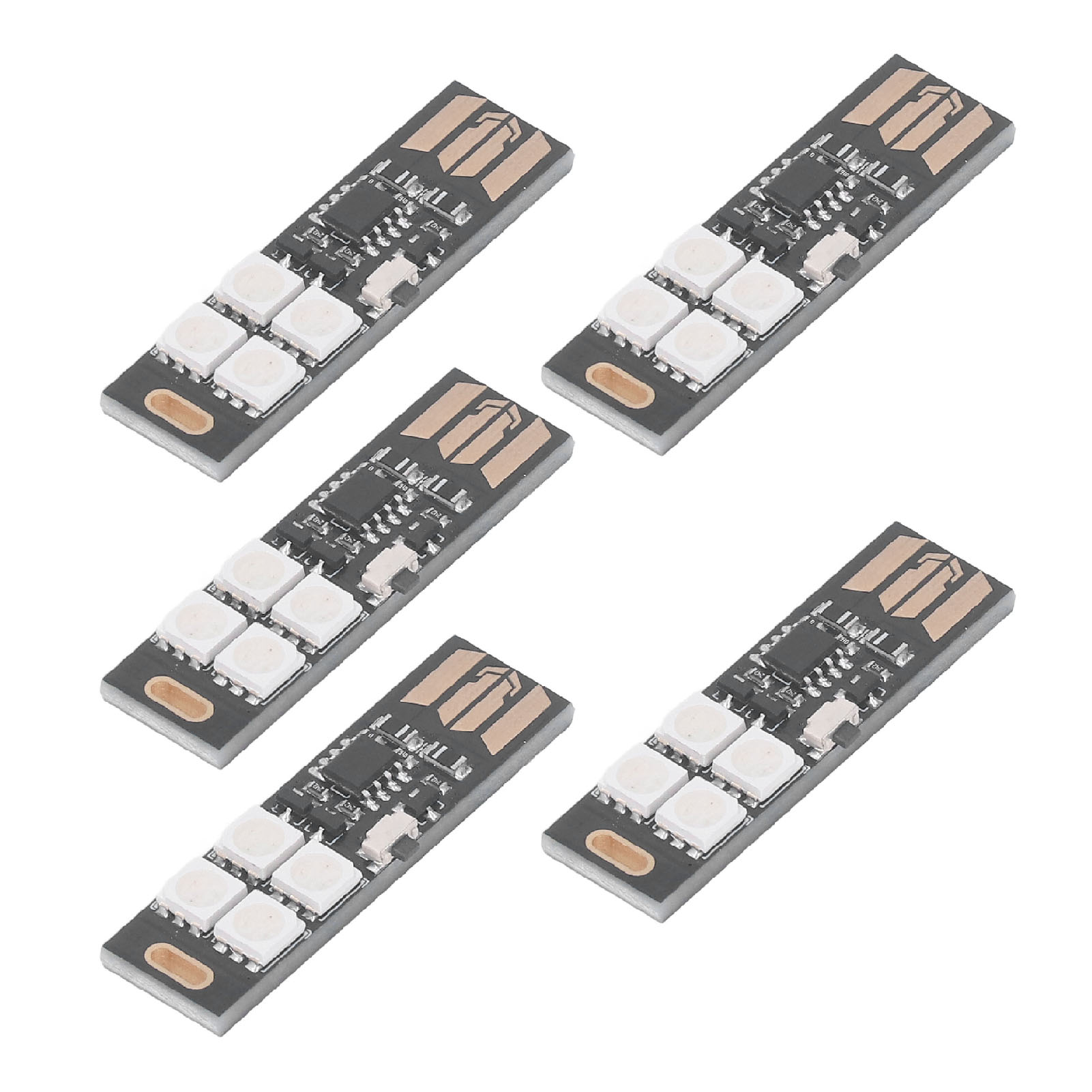 Set Mit 5 Ultradünnen Rgb-led-lampen Mit 7 Farben Und Usb-anschluss, 4-led-tv-hintergrundbeleuchtung, Dc5v-tischlampe, Schlank Und Kompakt