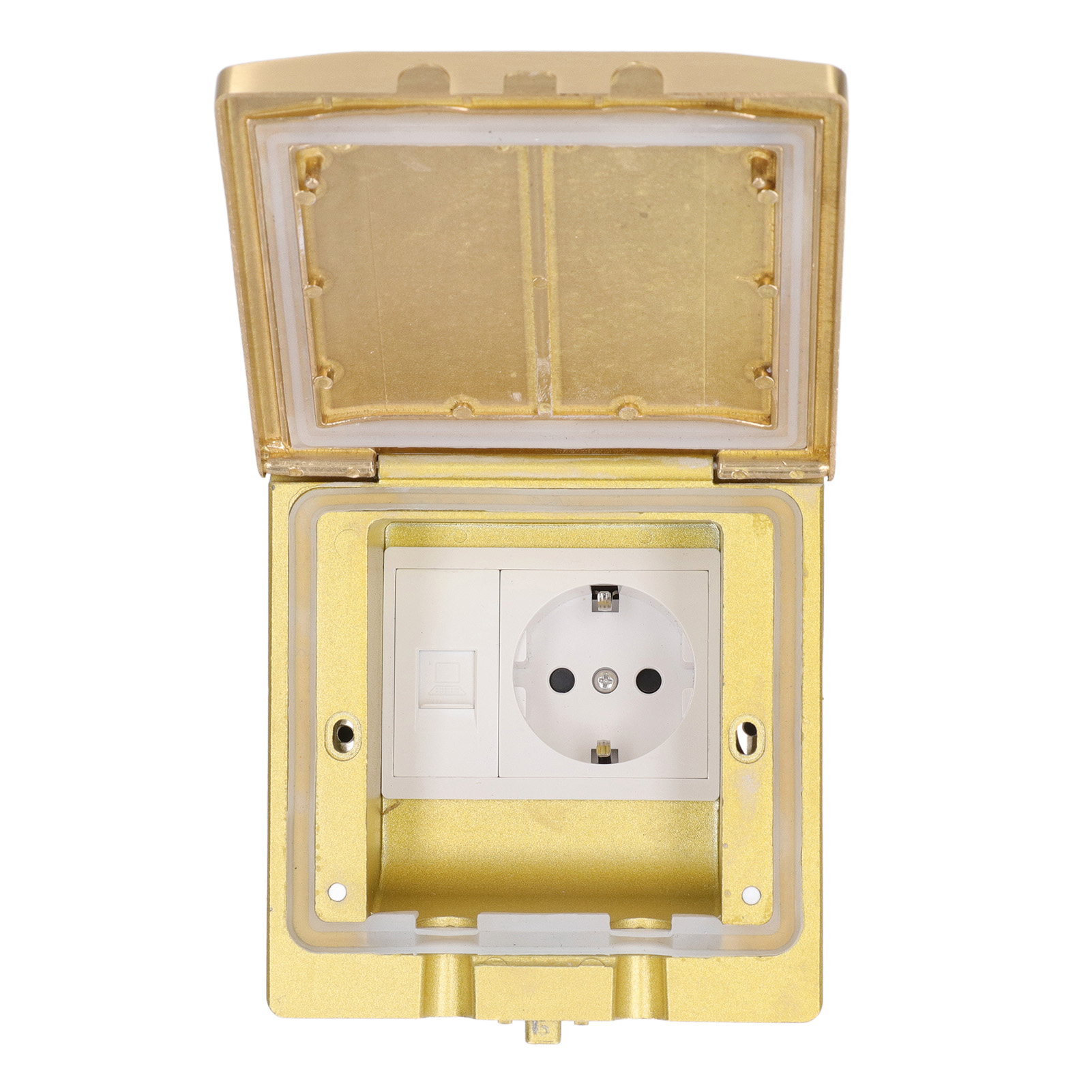 Wasserdichte, Eingelassene Bodensteckdose, 250 V Ac Eu-standard-wandsteckdose, Mehrfachsteckdose Für Den Haushalt, Versenkbare Tischsteckdose, Ip44 Wasserdicht, 2 Steckplätze.