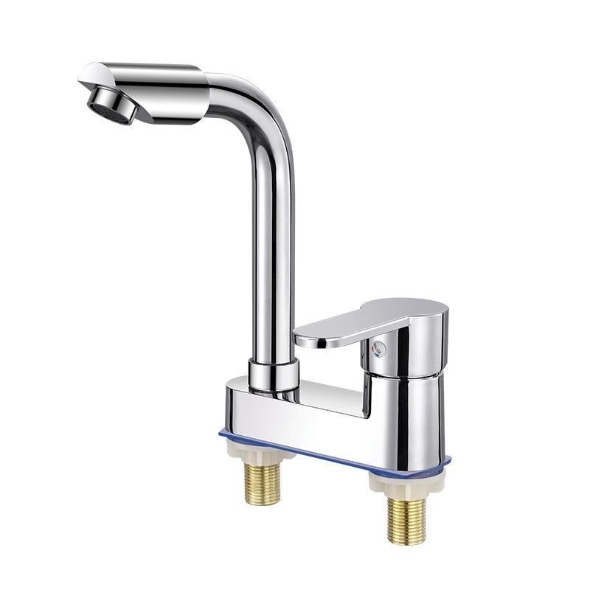 Zweiloch-waschtischarmatur, Warm- Und Kaltwasserarmatur Für Waschbecken, Wassersparende Mischbatterie, Badarmatur, Doppelanschlussarmatur