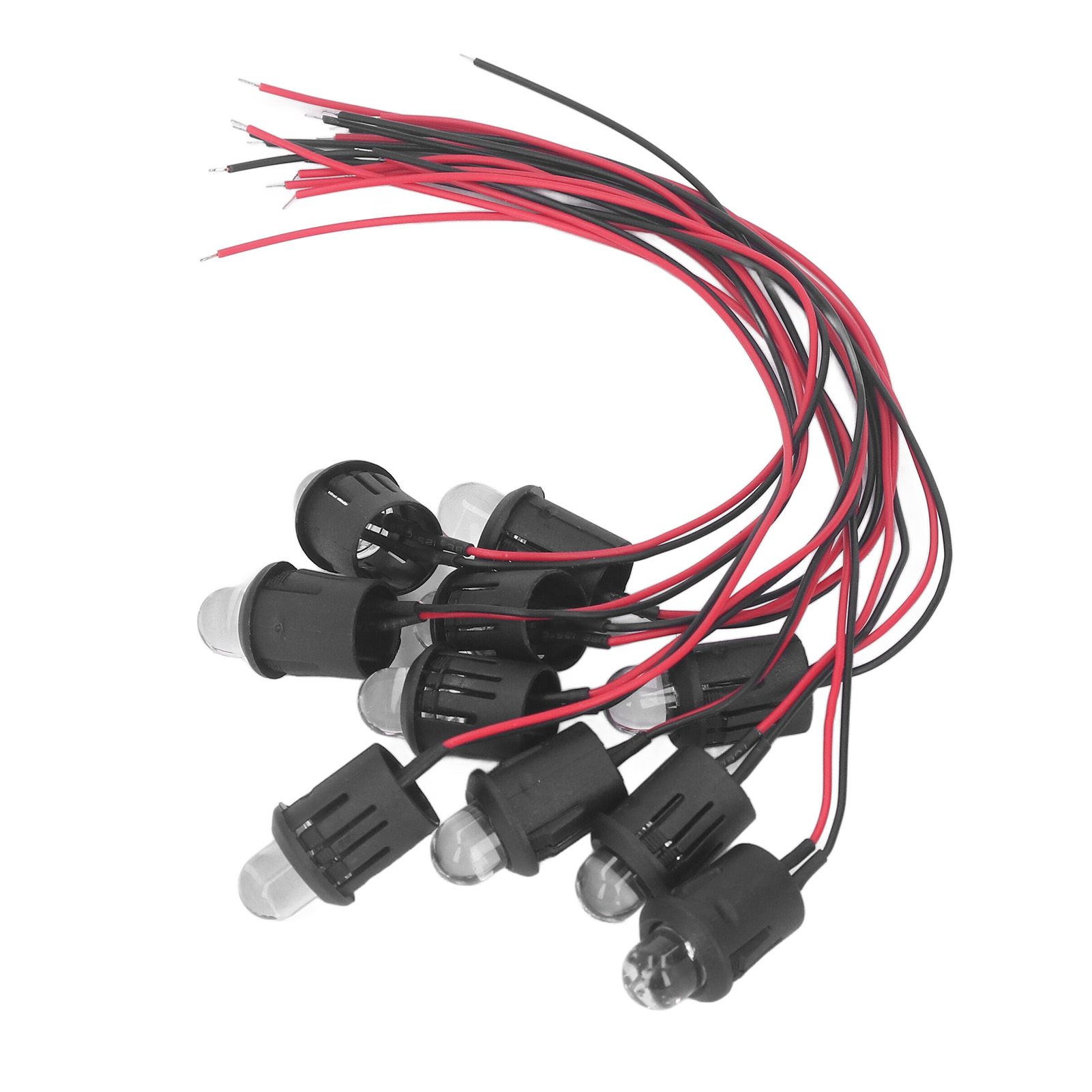 Packung Mit 10 Roten 10-mm-led-kontrollleuchten (12 V) Mit Wasserdichtem Kabel Für Boote Und Autos, Kfz-kontrollleuchten