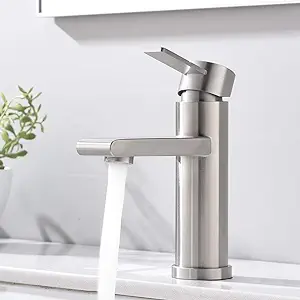 Mischbatterie Für Waschtisch Und Toilette, Edelstahl 304, Gerader Auslauf, Warm- Und Kaltwasser, Ohne Flexiblen Schlauch.