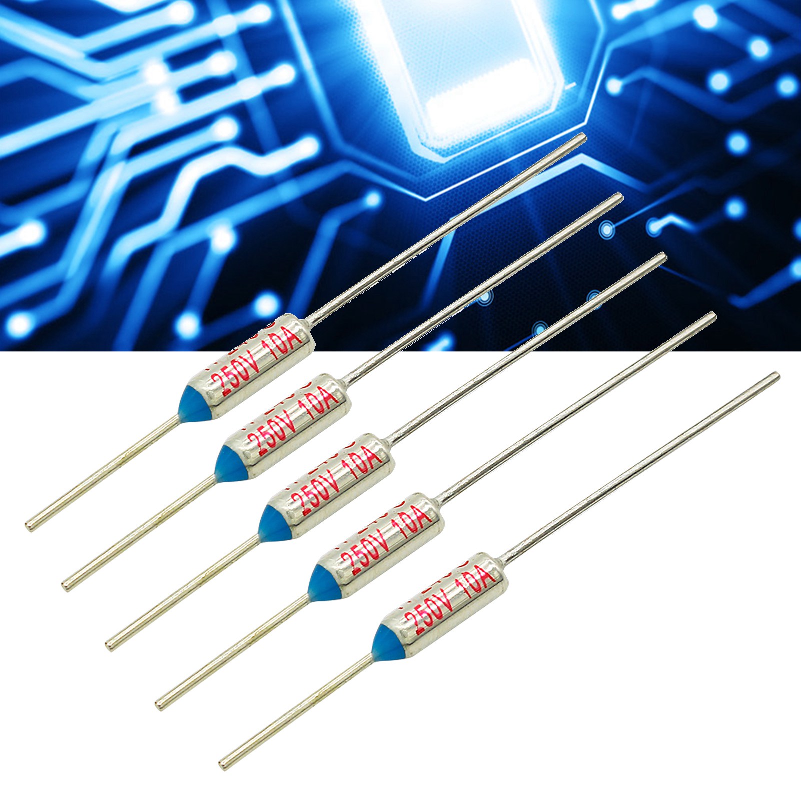 Ry Tf 240°c 10a 250v Thermosicherung – Packung Mit 5 Hochtemperaturbeständigen Metallischen Elektronikbauteilen Zum Schutz Vor Überhitzung.