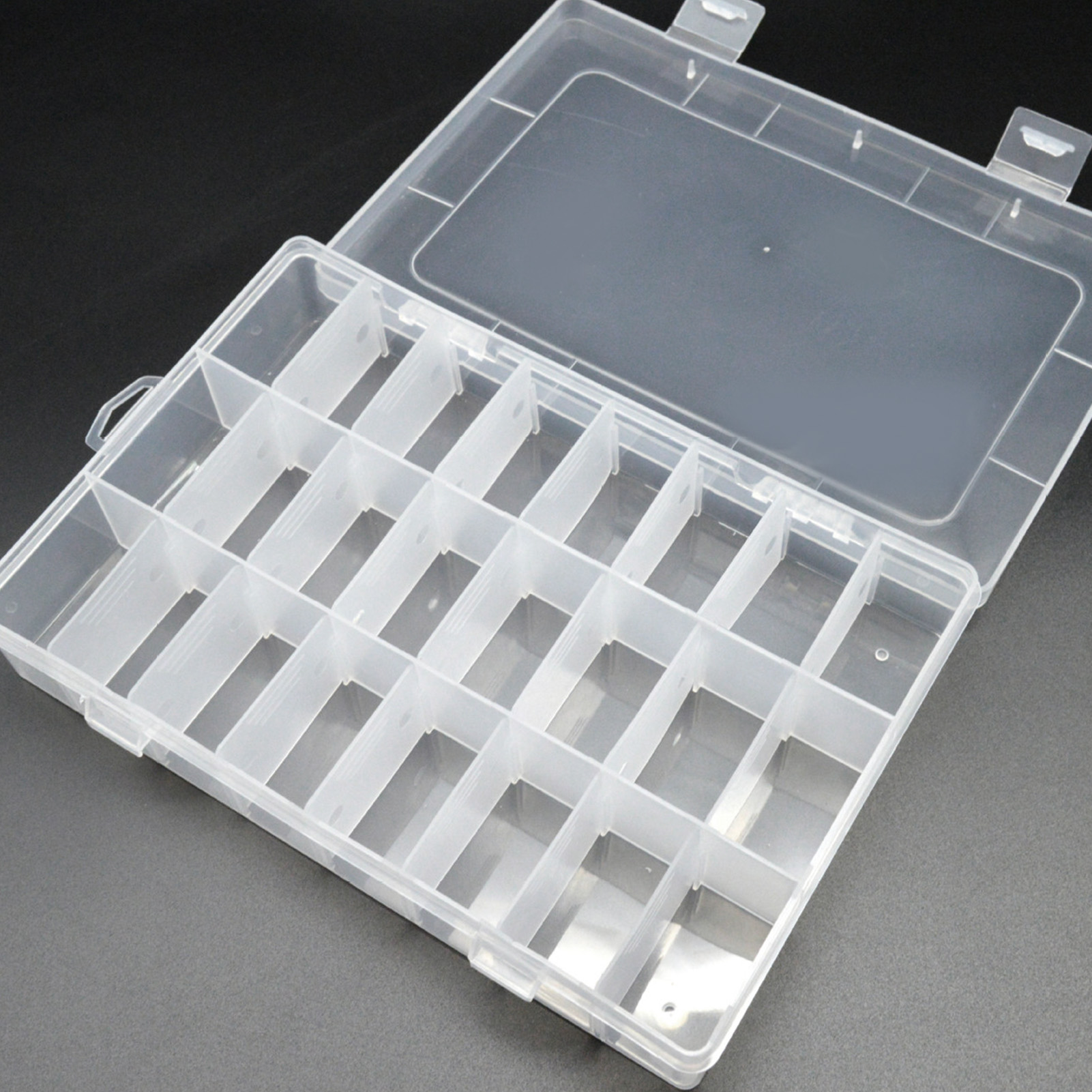 2-teilige Transparente Aufbewahrungsbox, 36 Verstellbare Fächer, Herausnehmbares Gitter, Robuster Bastelorganizer Aus Kunststoff Mit Doppelt Verriegelbarem Deckel.