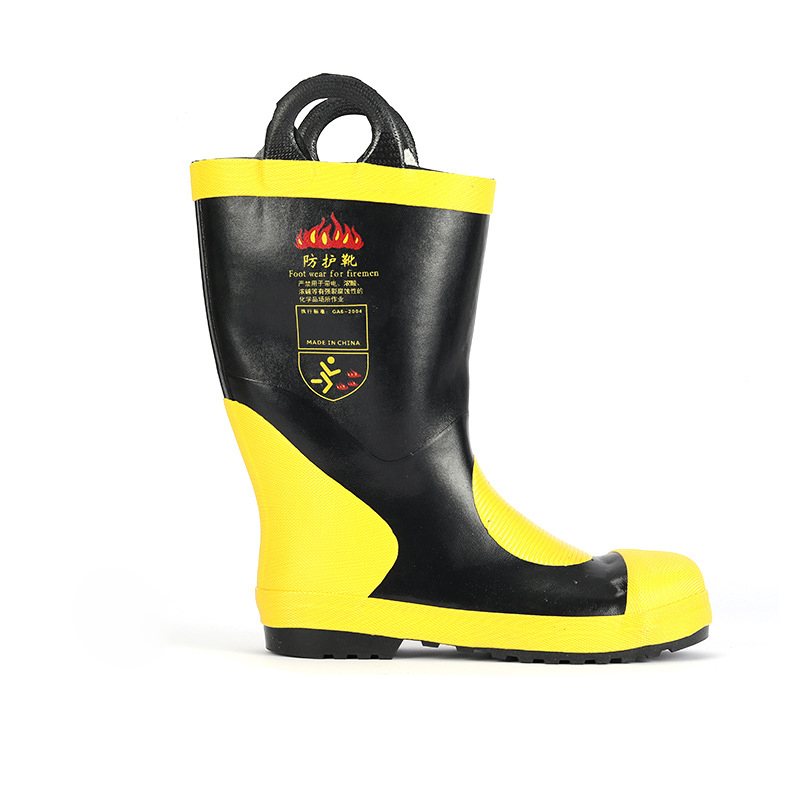 Feuerfeste, Hitzebeständige Rettungsstiefel, Rutschfestes Gummi, Brandschutz, Größe 44, Isolierend, Rutschfest, Robuste Feuerwehrschuhe.