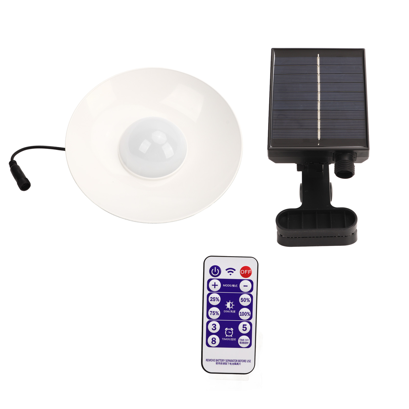Led-solar-sonnenschirm Mit Fernbedienung Und Timer, Solarpanel-sonnenschirmleuchte, Integriertem Akku, Warmweißem Licht (3000 K), Terrassenbeleuchtung