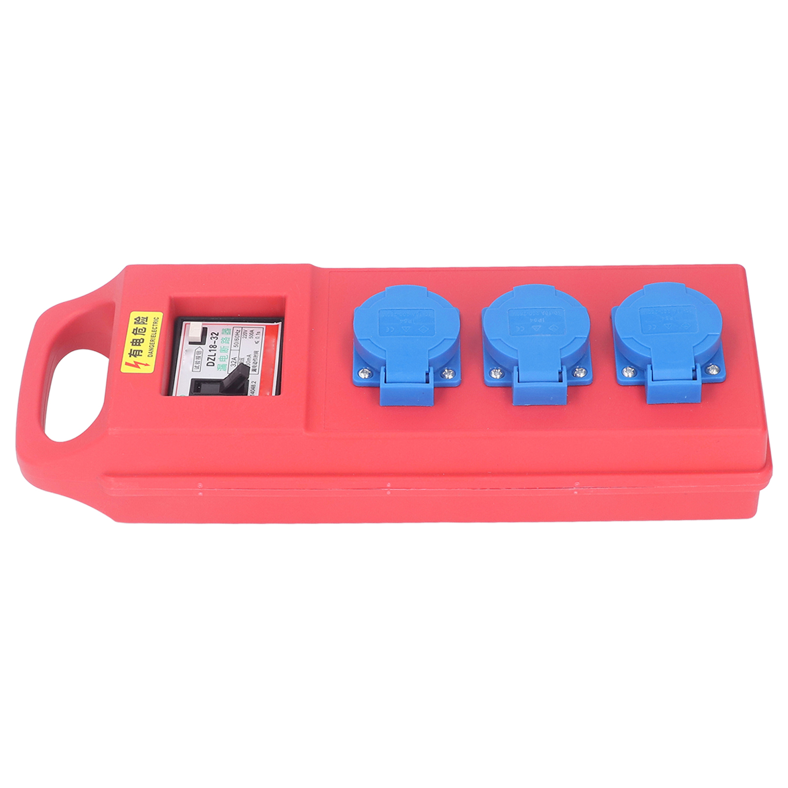 3-fach Mobile Steckdose Mit Ip54-schutzart, Wasserdichter Elektrischer Verteilerkasten, 200-250vac Fehlerstromschutzschalter, 3-fach Tragbare Steckdosenleiste.