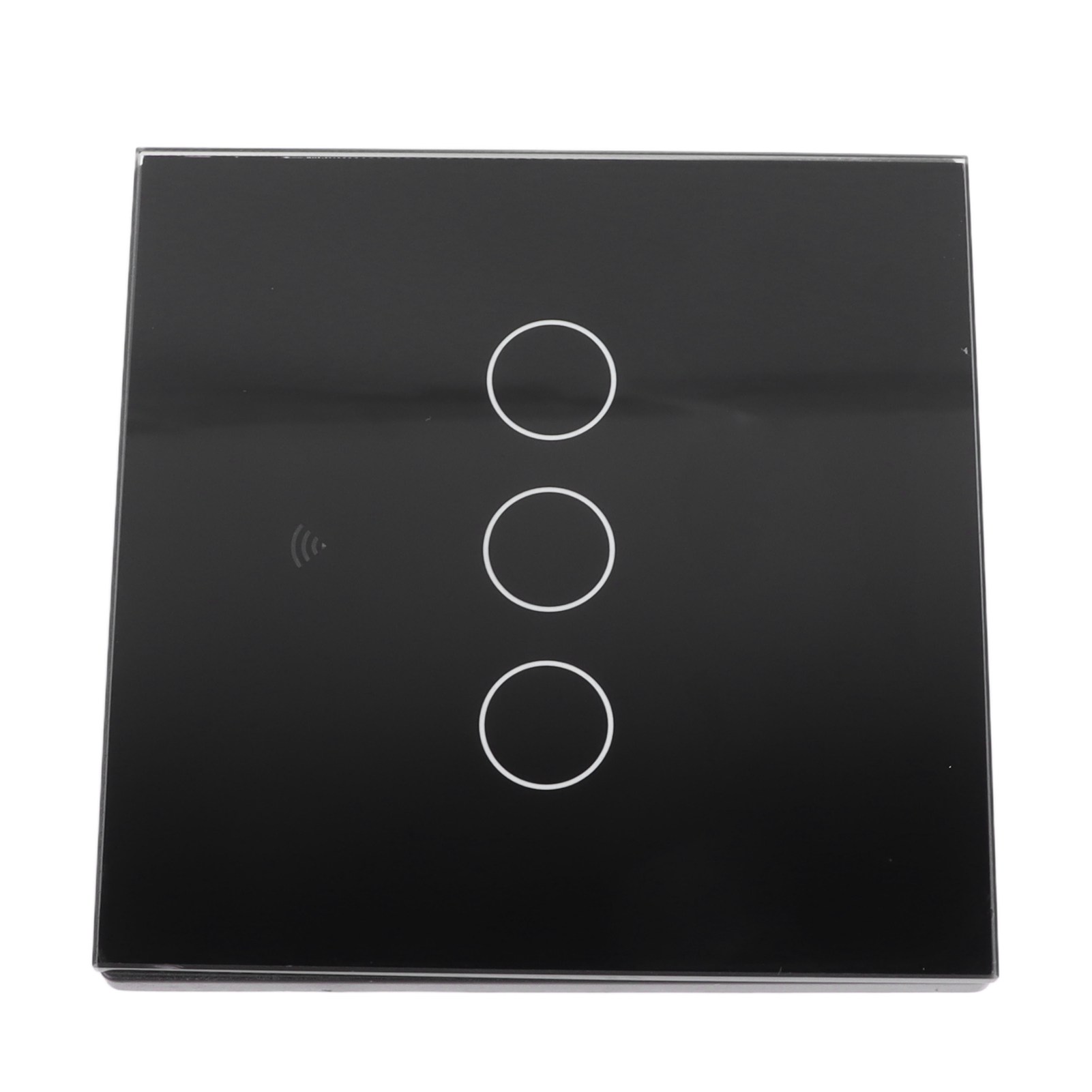 Wifi-fähiger Touch-wandschalter Mit 3 Tasten, Typ 86, Schwarzes Gehärtetes Glas, Touchpanel, 100-240 V, Eu-stecker, Kompatibel Mit Hausautomation.