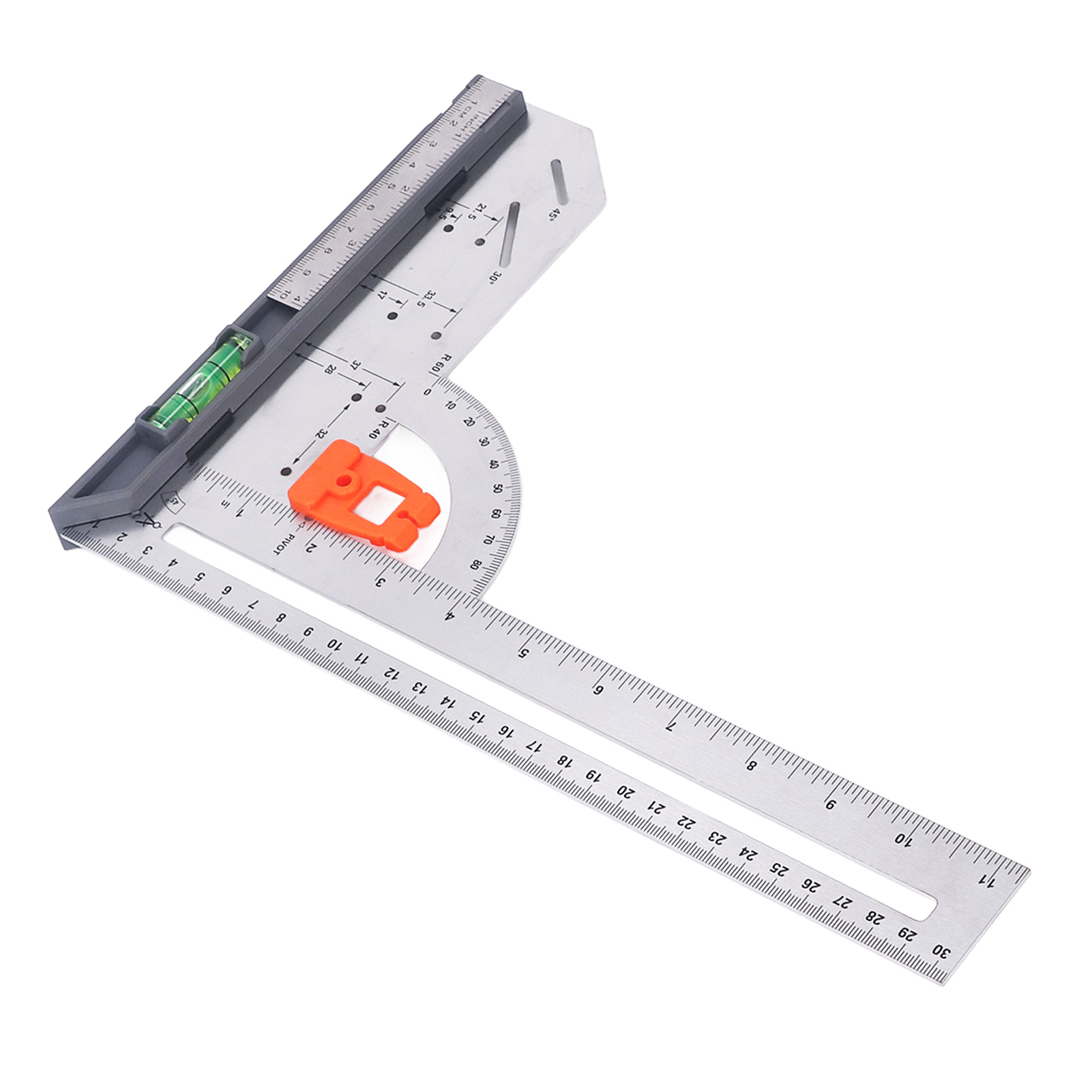 12-zoll-winkelmesser Aus Kohlenstoffstahl, Abnehmbares Multifunktionslineal Zum Zeichnen Von Kreisen Und Linien, Präzises Messwerkzeug