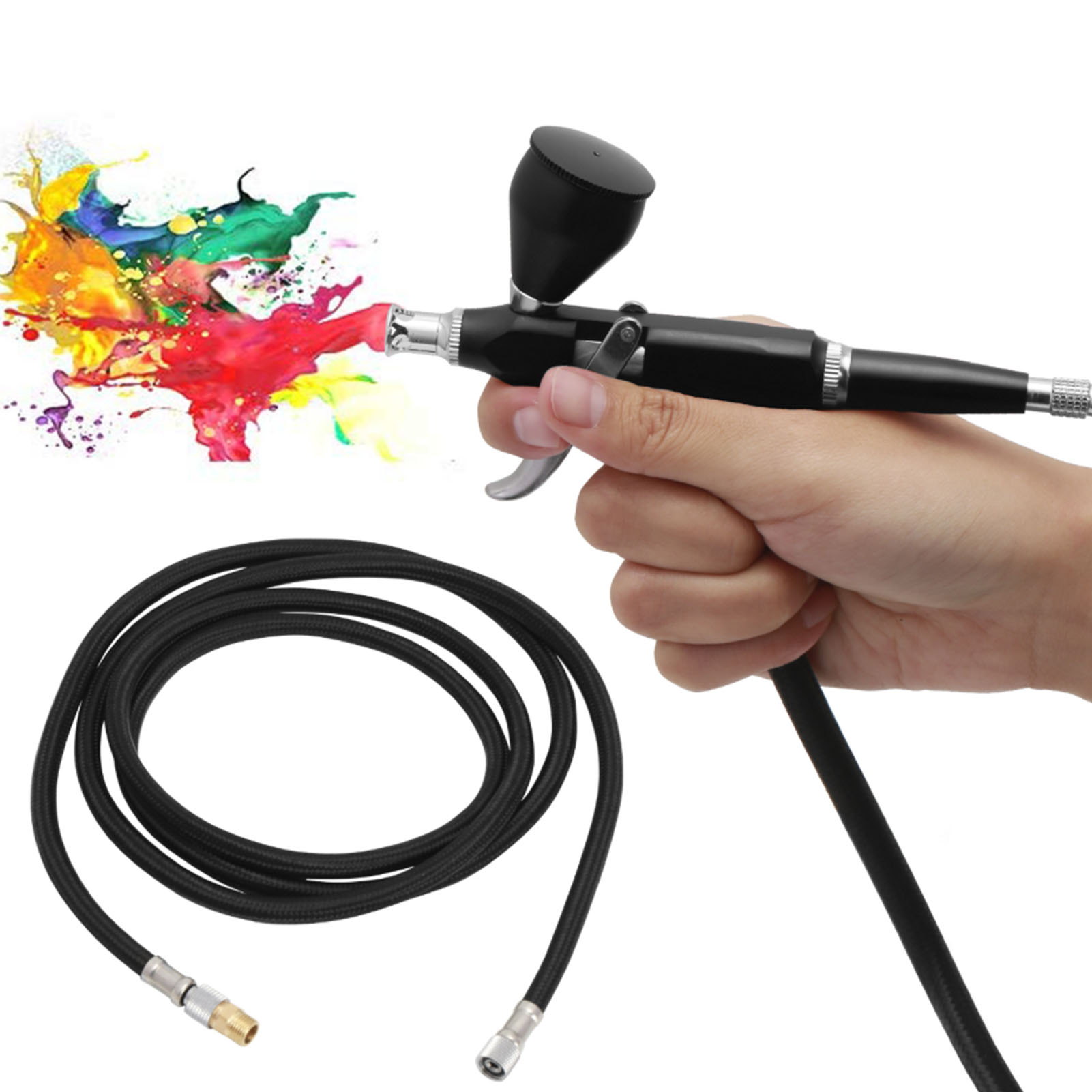 1,8 M Langer Pu-druckluftpistolenschlauch, 1/8-zoll-anschluss, Flexibler Ersatz Für Farbspritzpistolen, Farbspritzpistolen Und Airbrush-pistolen.