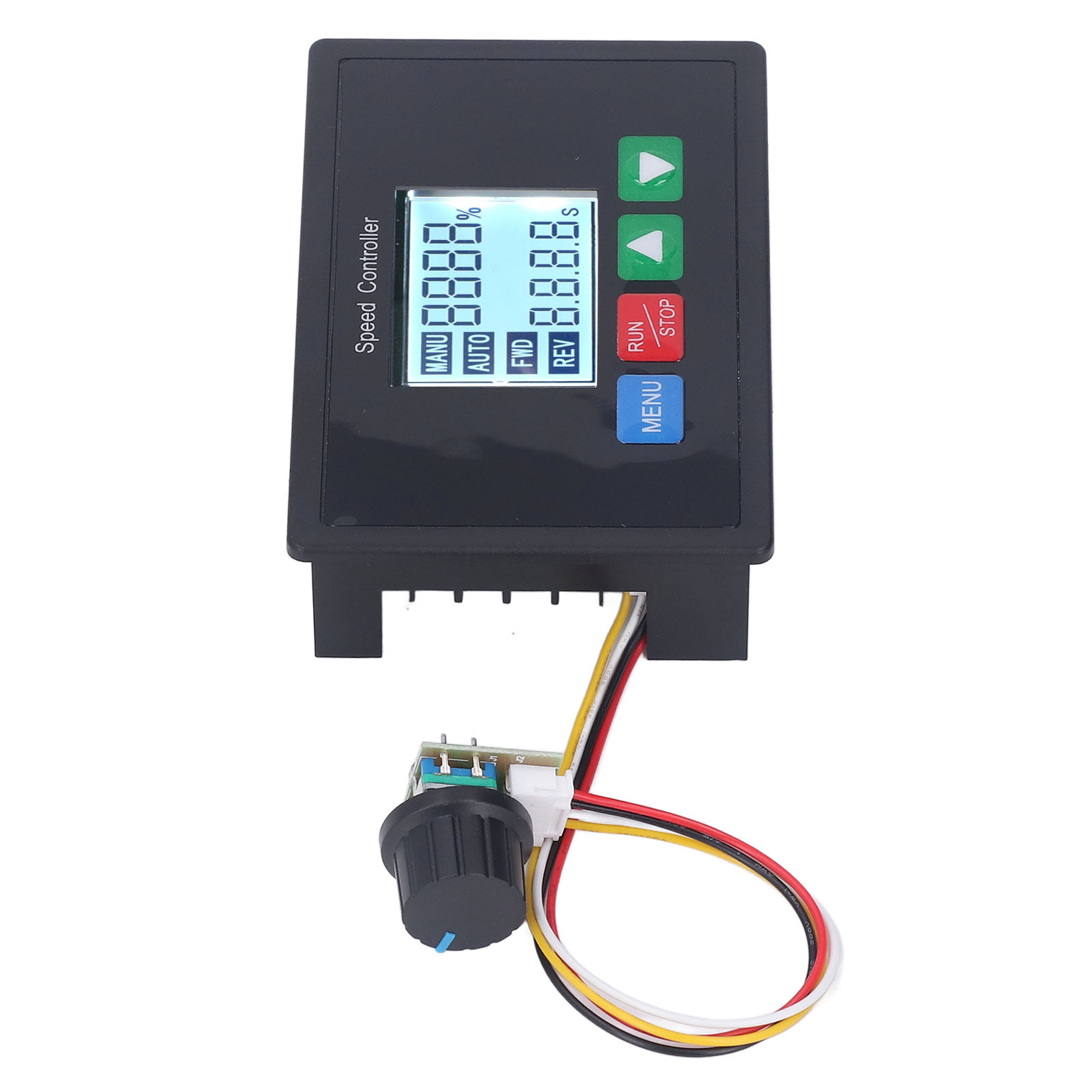 Drehzahlregler Für 10–55-v-gleichstrommotoren Mit Lcd-display, Integriertem Timer, Vorwärts-/rückwärtslaufregler Und Pwm-spannungsregler
