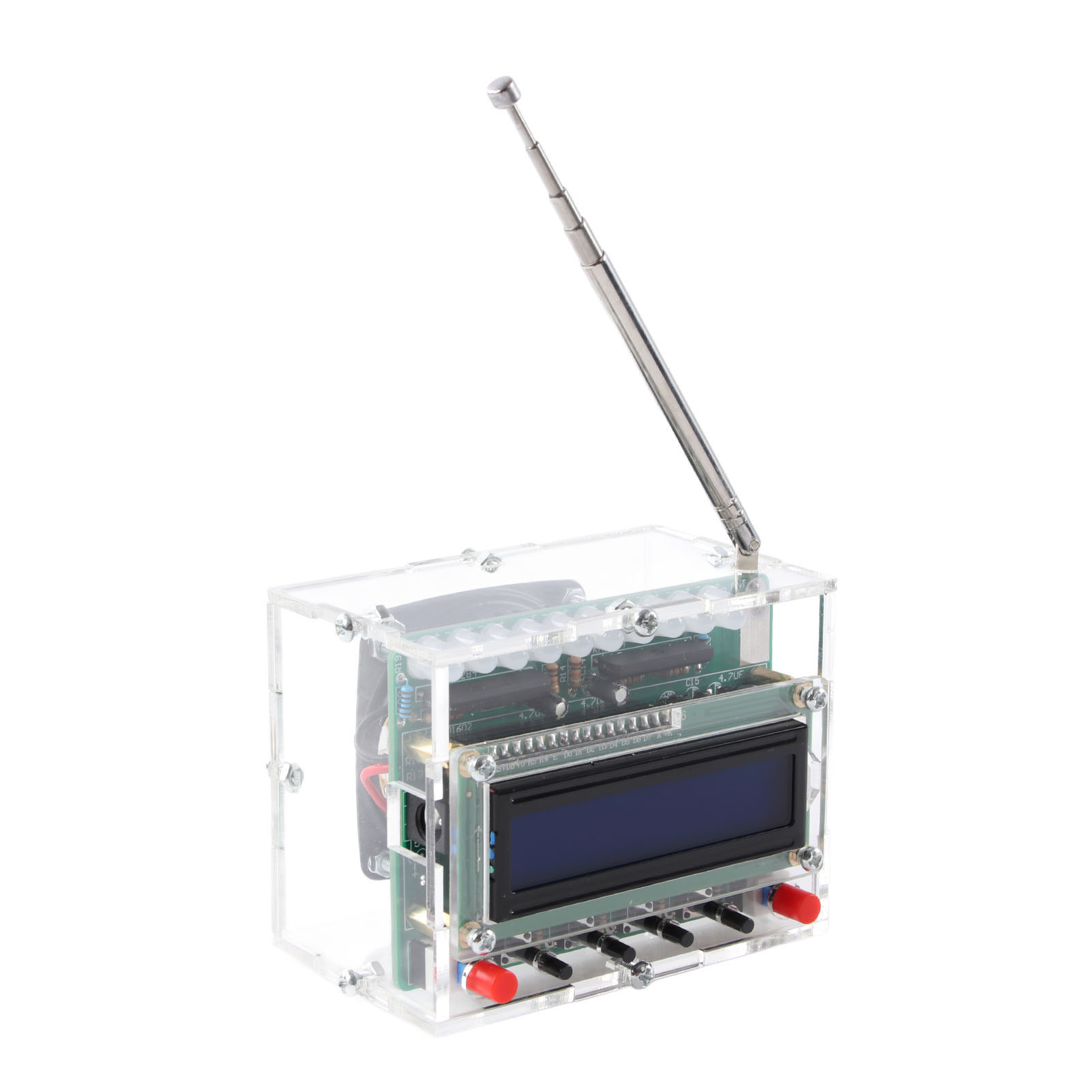 Selbstbau-fm-radio 87–108 Mhz Mit Lcd-bildschirm, Vormontiertem Digitalempfänger Und Blinkender Led-leuchte Für Ein Bildungsprojekt