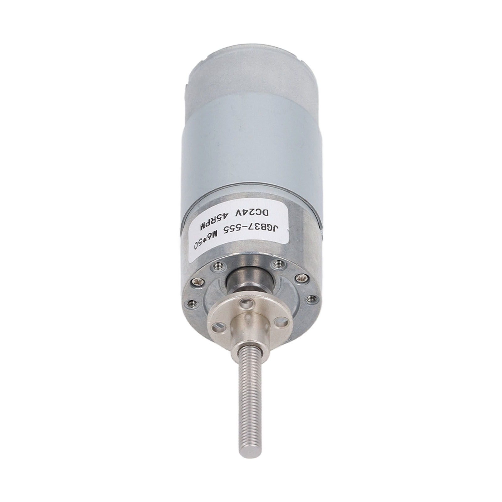 24-v-gleichstrom-getriebemotor, Hochdrehmomentstarker Schneckengetriebe-mikromotor, Reversibel Und Selbsthemmend, 45 U/min Getriebe, M6x50-mm-welle Mit Flansch