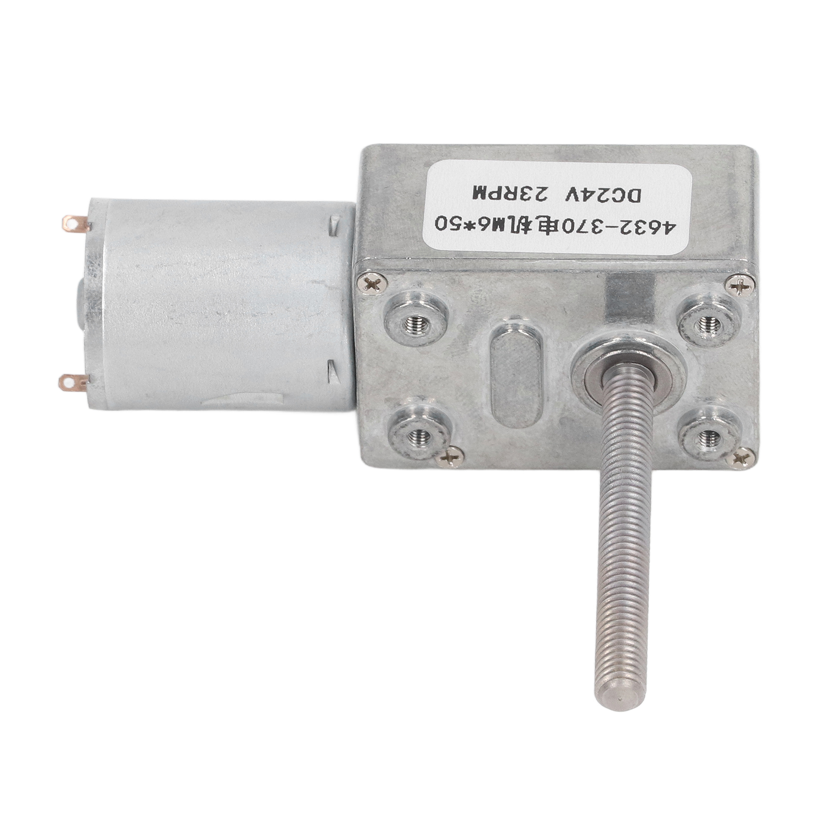 24v Gleichstrom-getriebemotor, Stoßfestes Vierkant-schneckengetriebe, M6x50mm Welle, 23 U/min, Hohe Präzision Für Die Automatisierung.